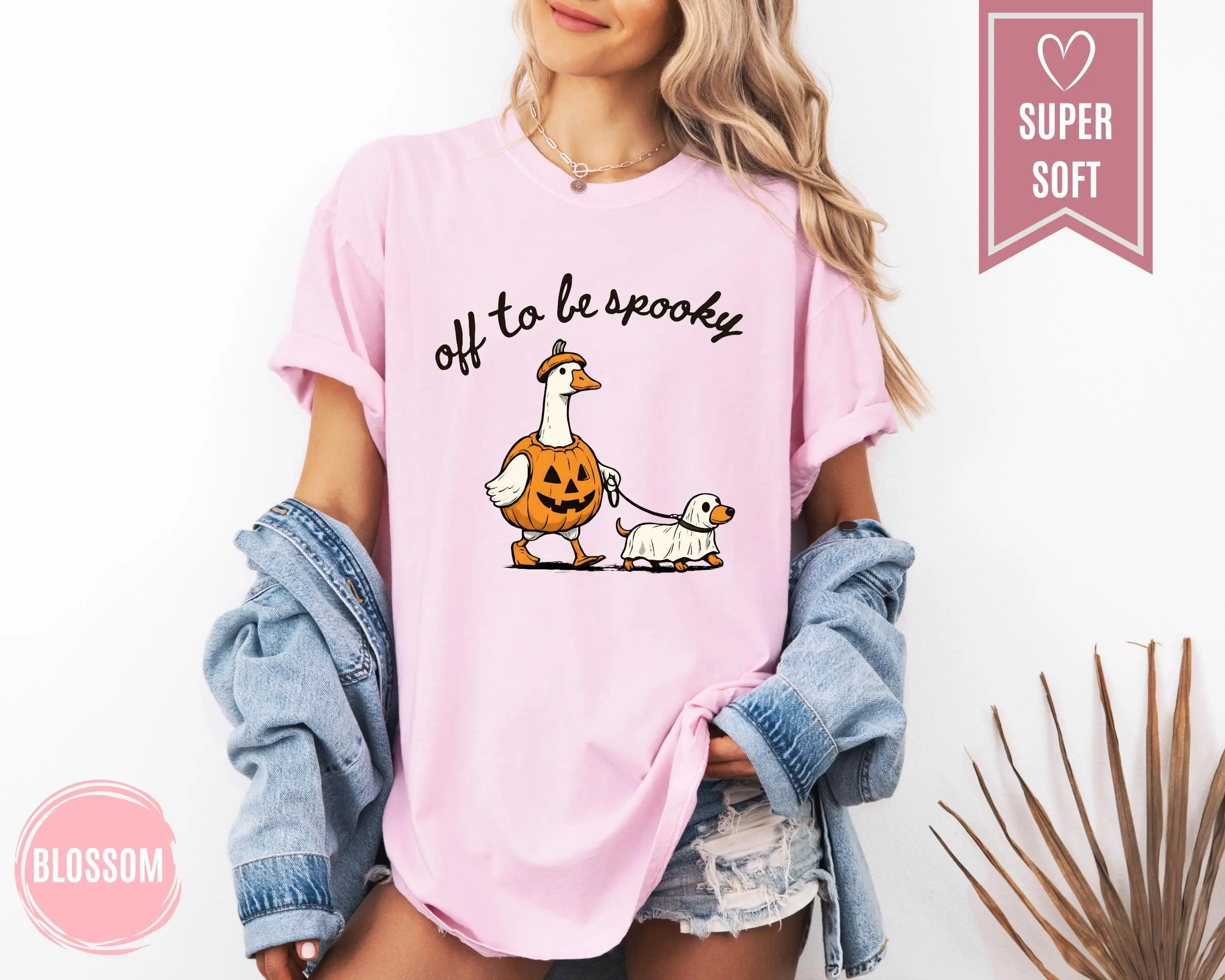 Comfort Colors Off To Be Spooky Shirt, Funny Ghost Goose Dachshund Dog Tee, Halloween Season Lover Gift Top - photo 5