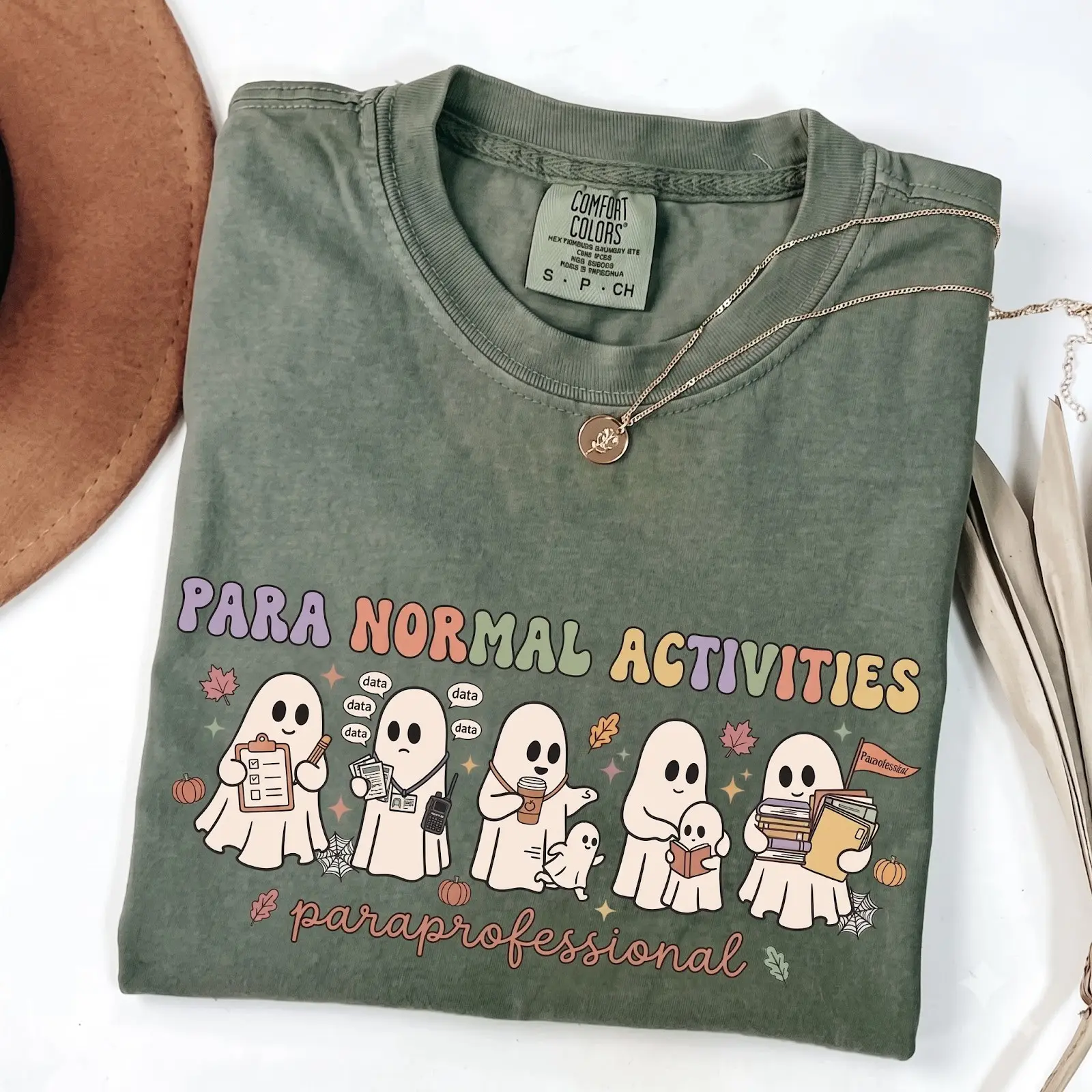 Comfort Colors Para Normal Activities Paraprofessional Halloween Teacher Shirt, SpEd RBT Aide Routine Tee - photo 1