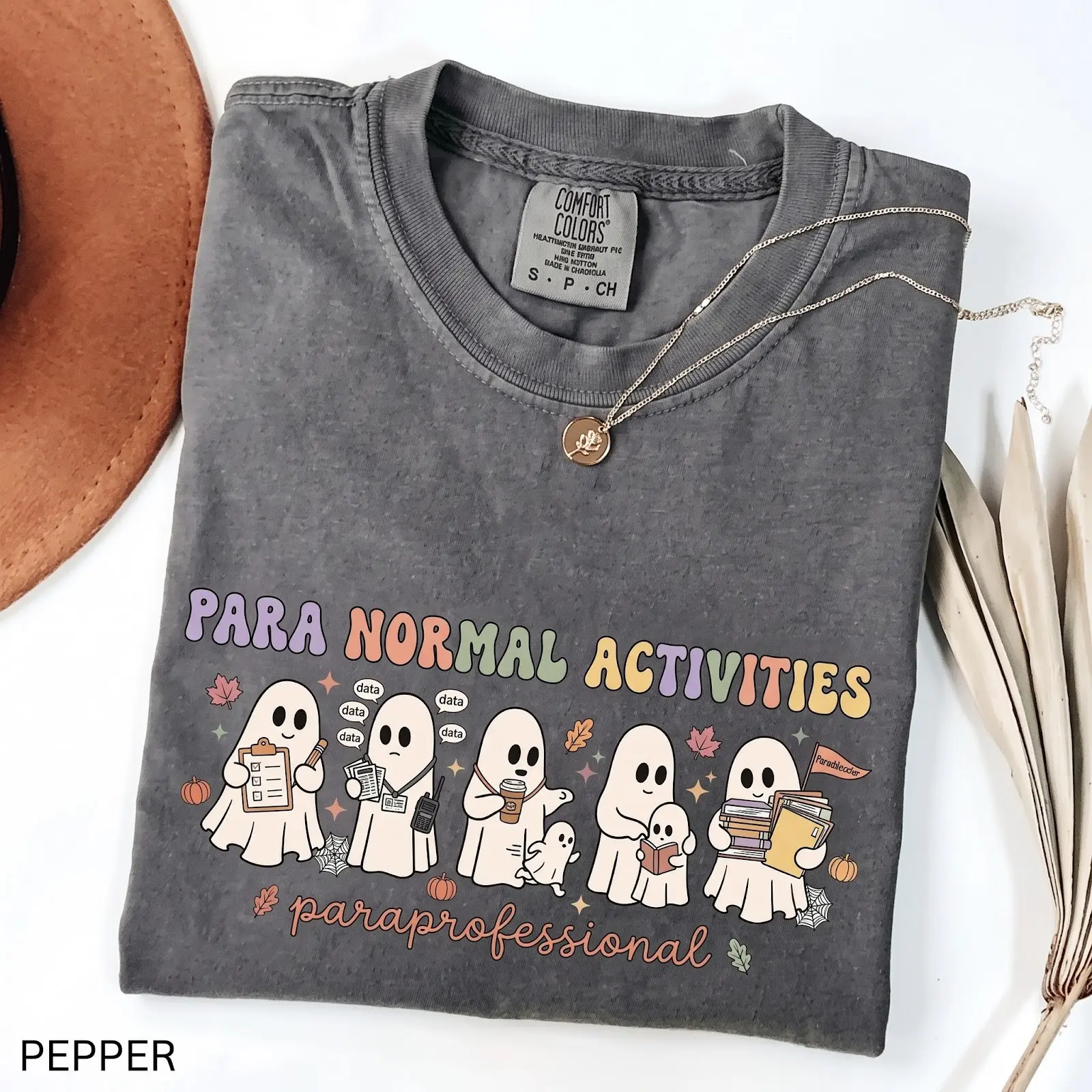 Comfort Colors Para Normal Activities Paraprofessional Halloween Teacher Shirt, SpEd RBT Aide Routine Tee - photo 2