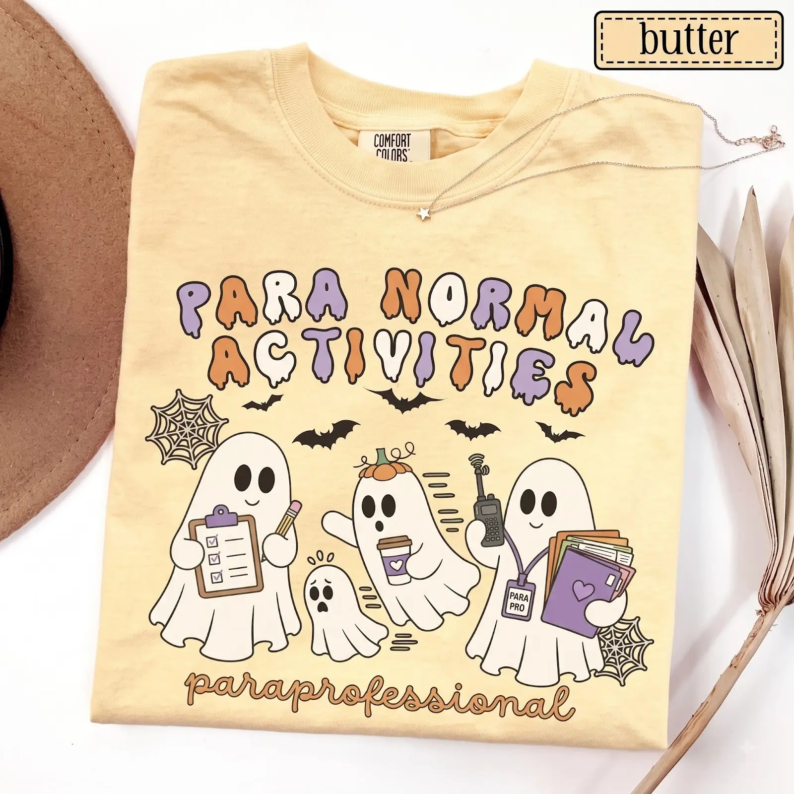 Comfort Colors Paraprofessional Halloween Shirt, Para Normal Activities Tee, Teacher Aide Assistant Fall Gift
