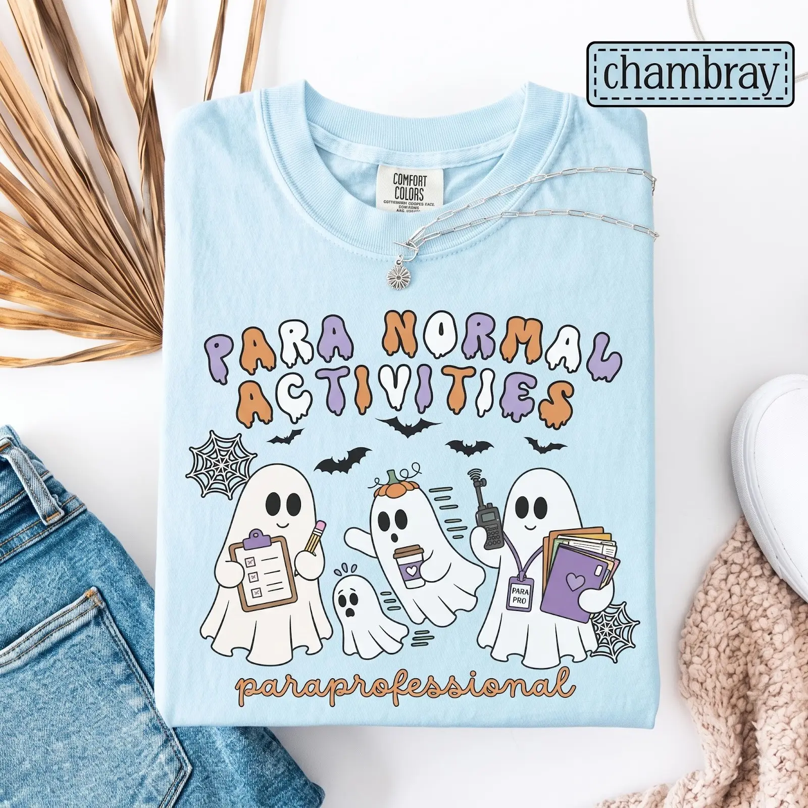 Comfort Colors Paraprofessional Halloween Shirt, Para Normal Activities Tee, Teacher Aide Assistant Fall Gift - photo 4