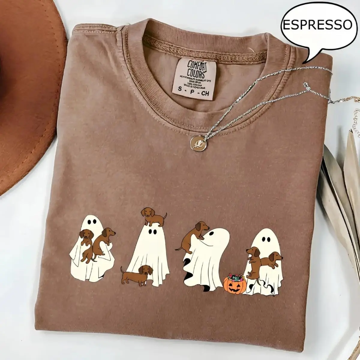 Comfort Colors Personalized Ghost Dog Halloween T-Shirt, Custom Boo Festival Shirt, 90s Meme Style Tee - photo 2