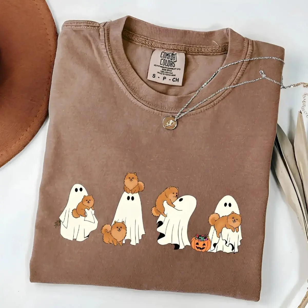 Comfort Colors Personalized Ghost Dog Halloween T-Shirt, Custom Boo Festival Shirt, 90s Meme Style Tee - photo 4