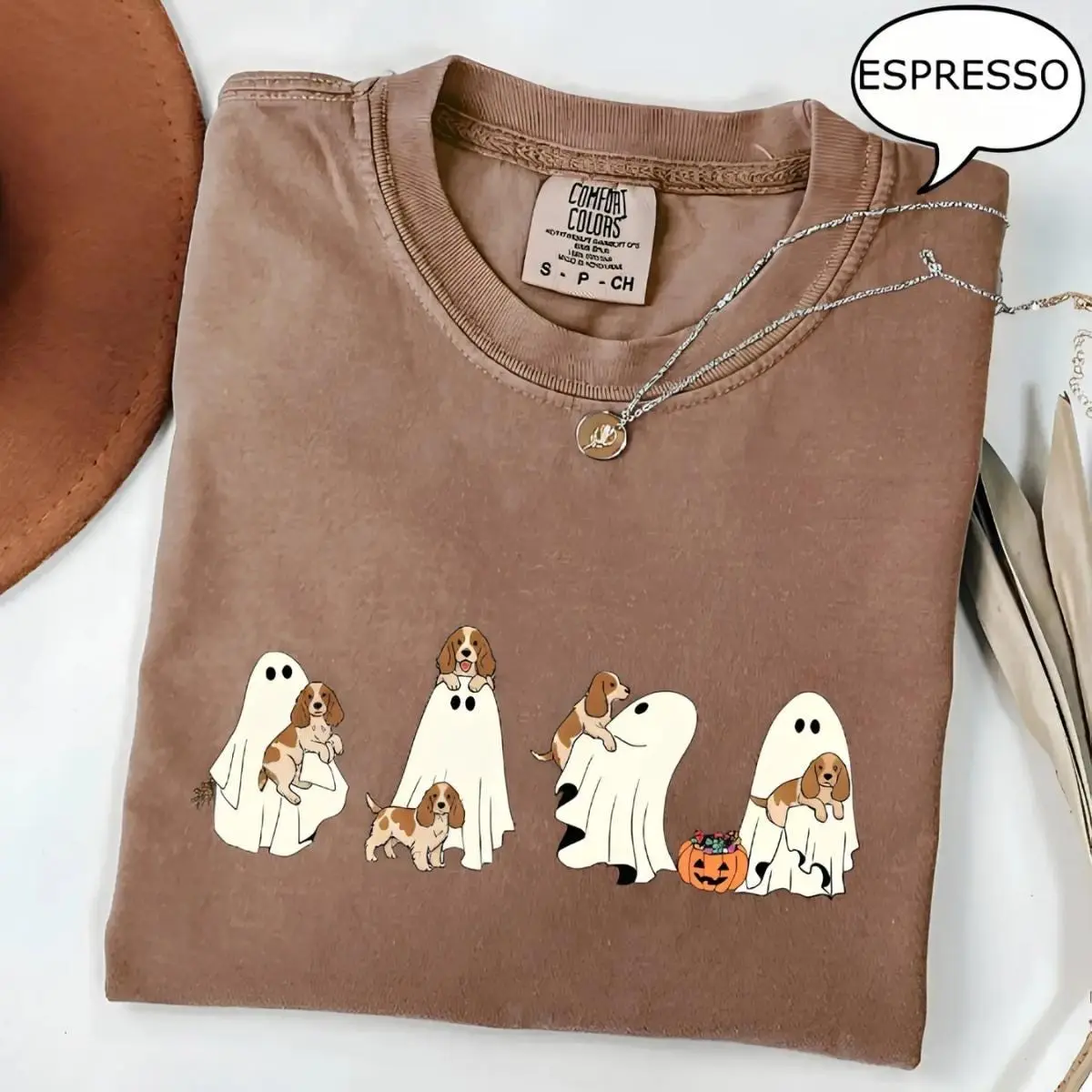 Comfort Colors Personalized Ghost Dog Halloween T-Shirt, Custom Boo Festival Shirt, 90s Meme Style Tee - photo 5