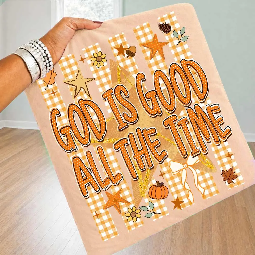 Comfort Colors God Is Good All The Time Shirt, Preppy Coquette Floral Pumpkin Bow Christian Fall Tee