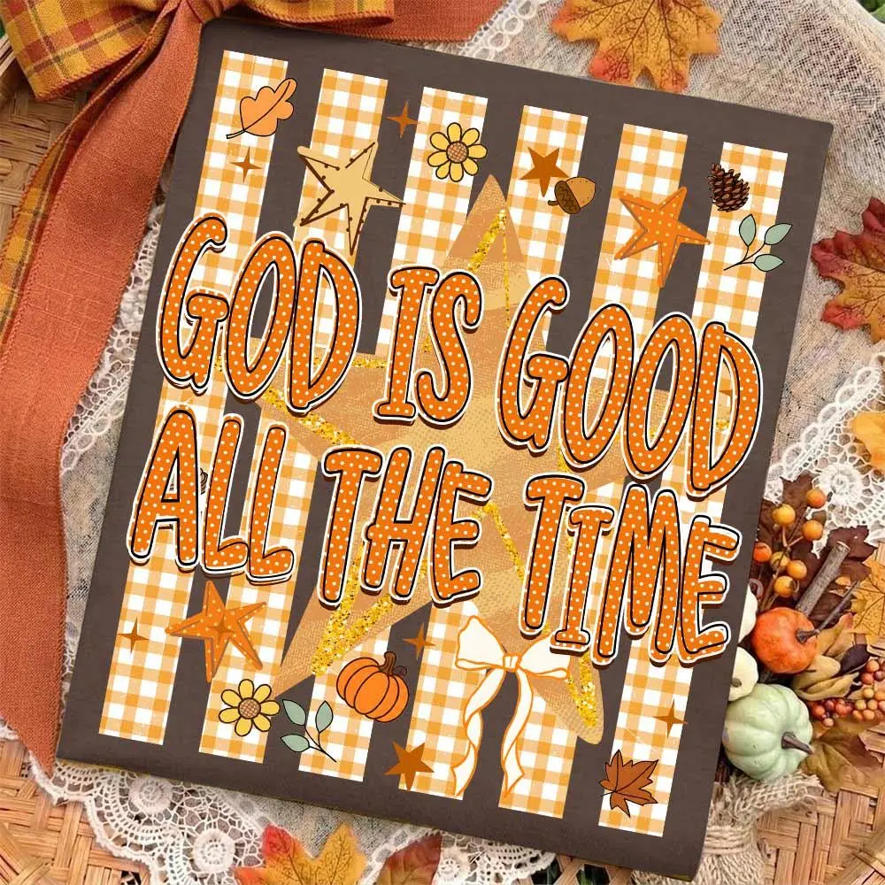 Comfort Colors God Is Good All The Time Shirt, Preppy Coquette Floral Pumpkin Bow Christian Fall Tee - photo 5