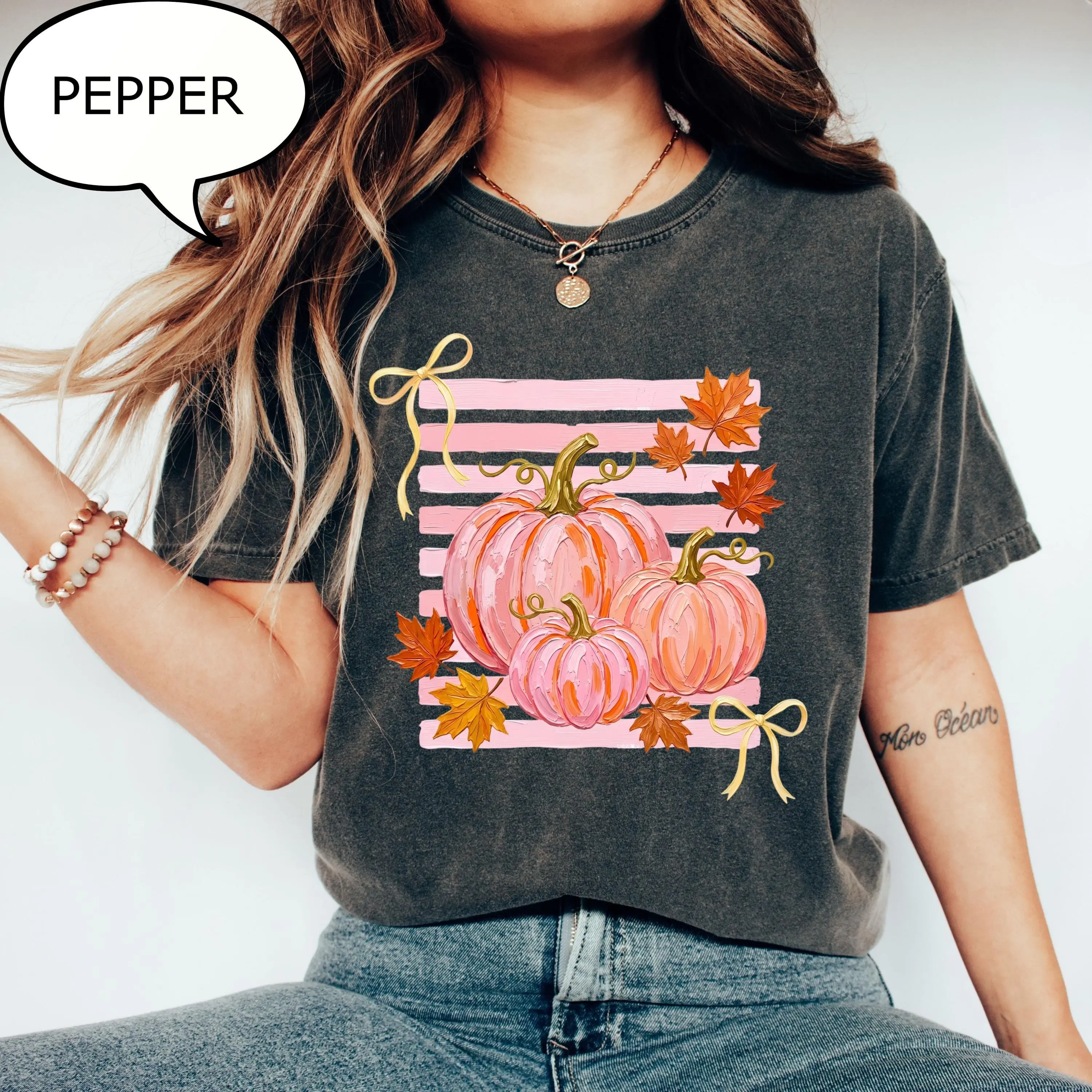 Comfort Colors Preppy Fall Pumpkin T-Shirt, Happy Season Graphic Tee, Cute Autumn Gift - photo 3