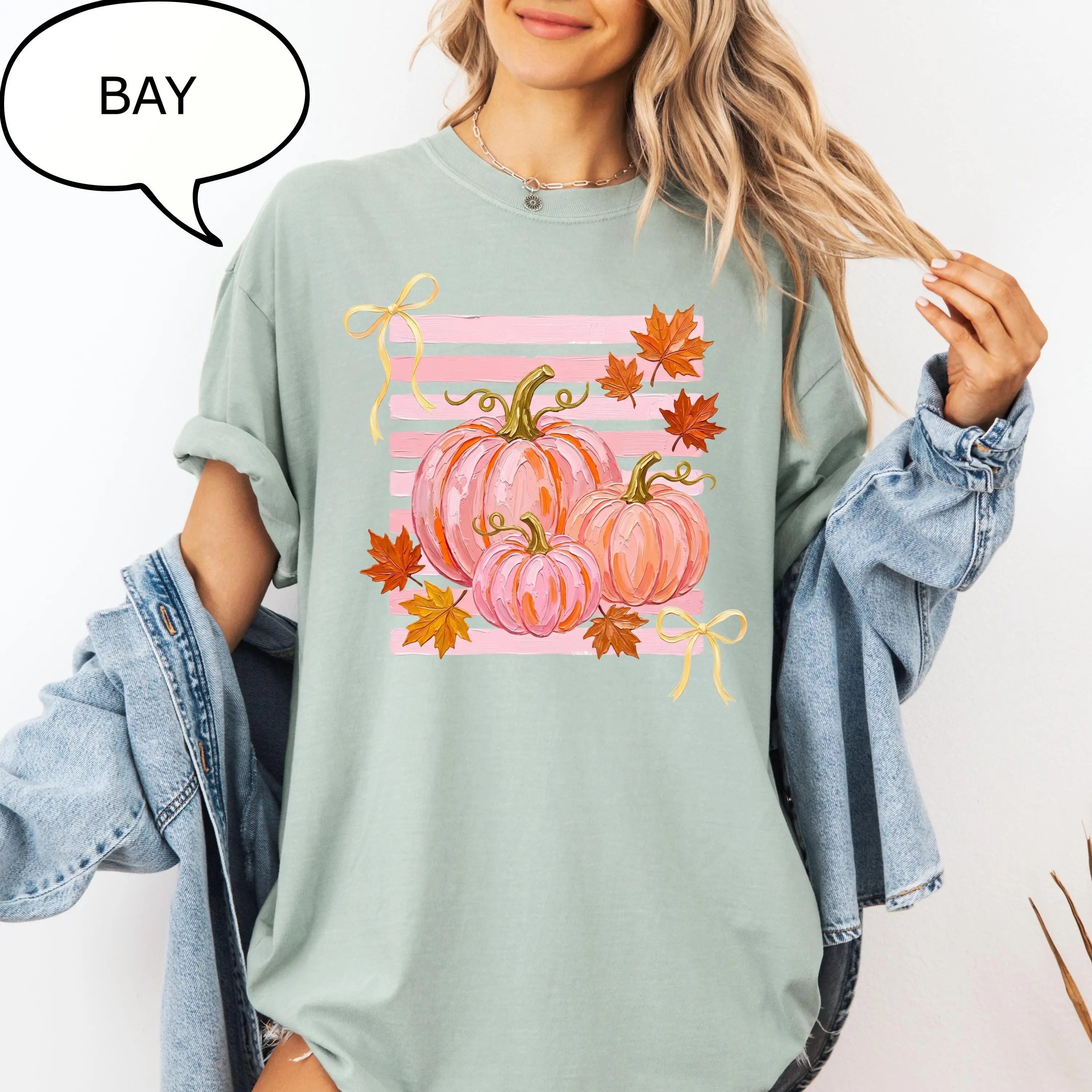 Comfort Colors Preppy Fall Pumpkin T-Shirt, Happy Season Graphic Tee, Cute Autumn Gift - photo 5