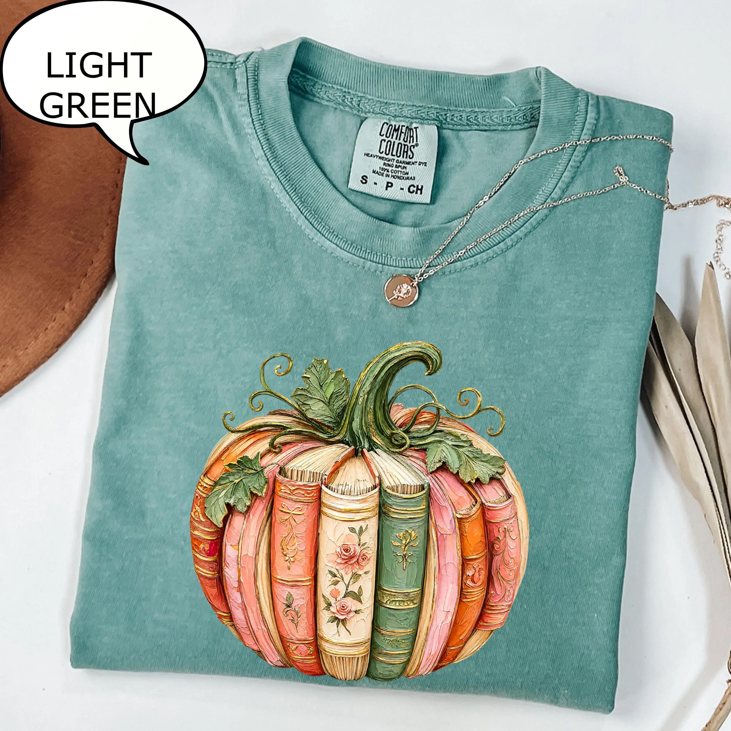 Comfort Colors Pumpkin Book T-Shirt, Autumn Teacher Graphic Tee, Fall Reading Lover Gift