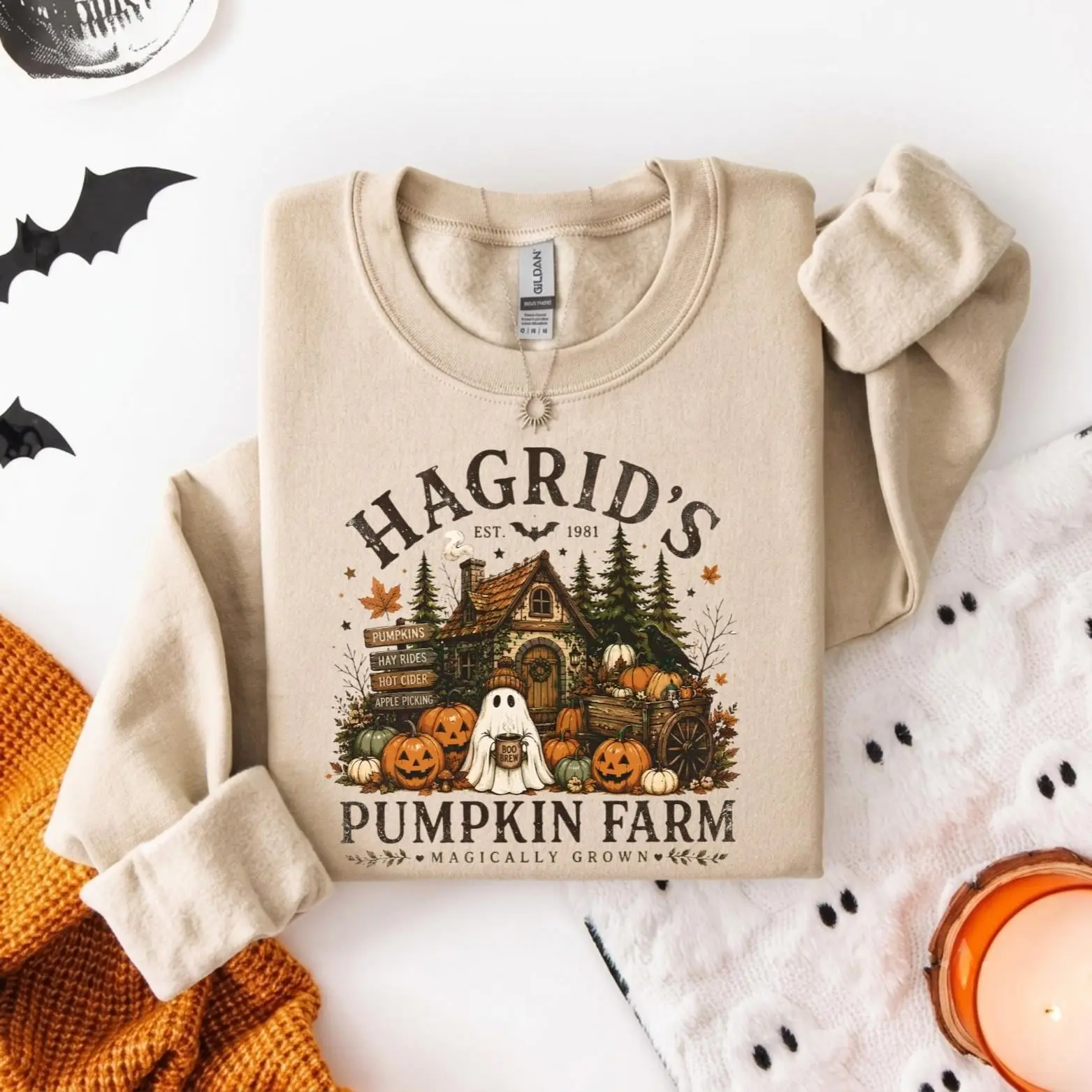 Comfort Colors Pumpkin Patch Shirt and Sweatshirt, Cozy Fall Crewneck Pullover, Halloween Farm Gift - photo 5