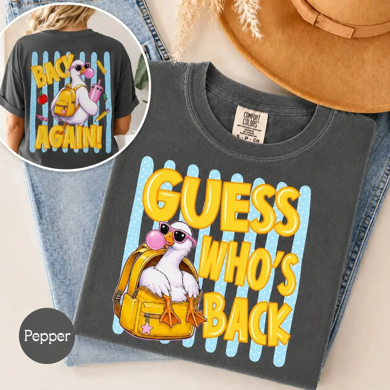 Comfort Colors Pumpkin Polka Dot Stripes Shirt, Trendy Halloween Retro Autumn Graphic Tee for Women