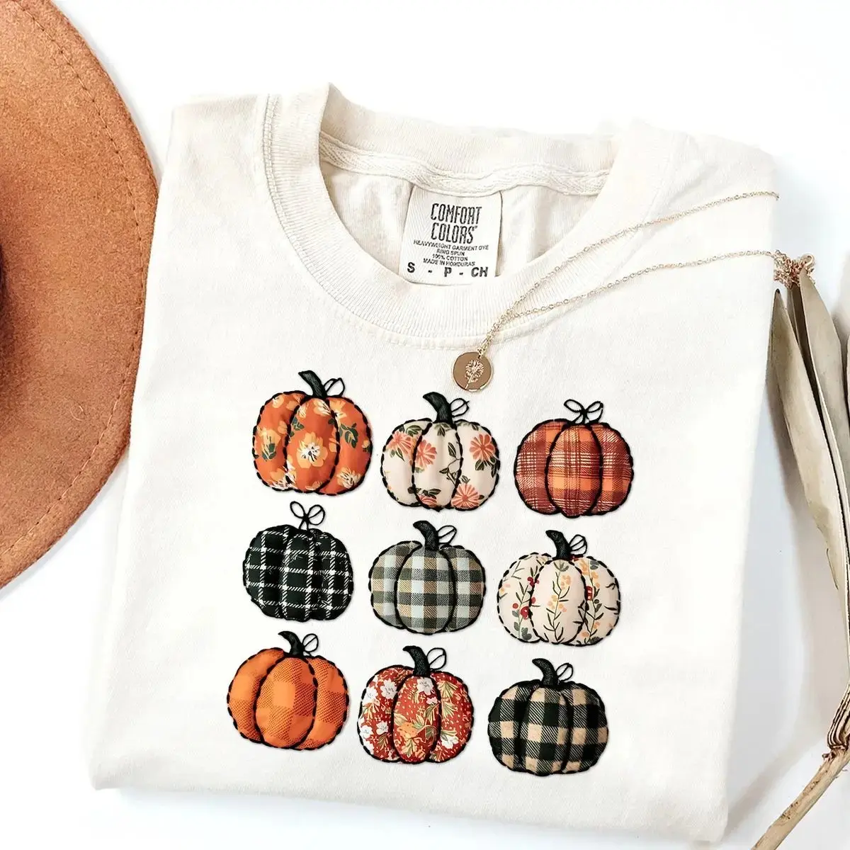 Comfort Colors Pumpkin Season T-Shirt, Cute Vintage Autumn Fall Vibes Graphic Thanksgiving Tee For Women - photo 2