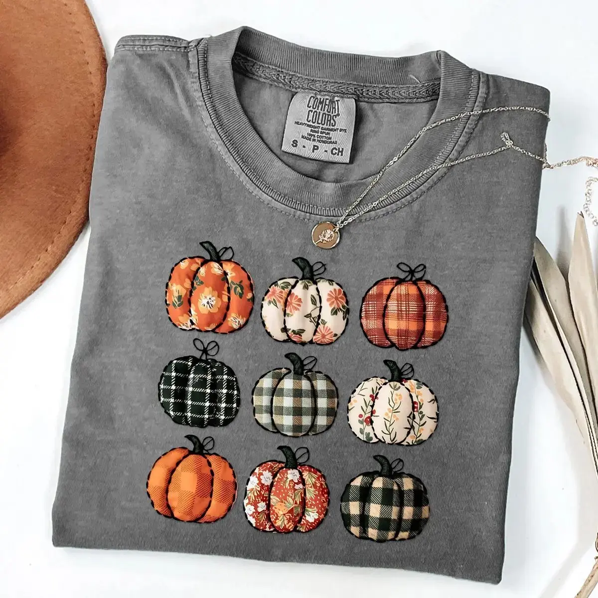 Comfort Colors Pumpkin Season T-Shirt, Cute Vintage Autumn Fall Vibes Graphic Thanksgiving Tee For Women - photo 3