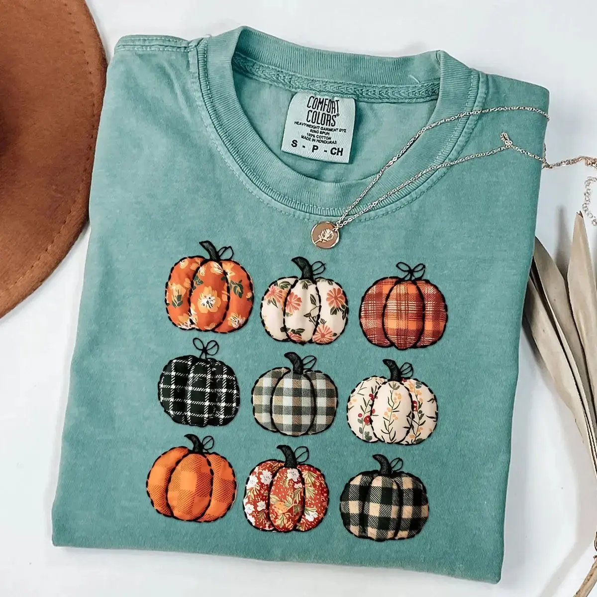 Comfort Colors Pumpkin Season T-Shirt, Cute Vintage Autumn Fall Vibes Graphic Thanksgiving Tee For Women - photo 4