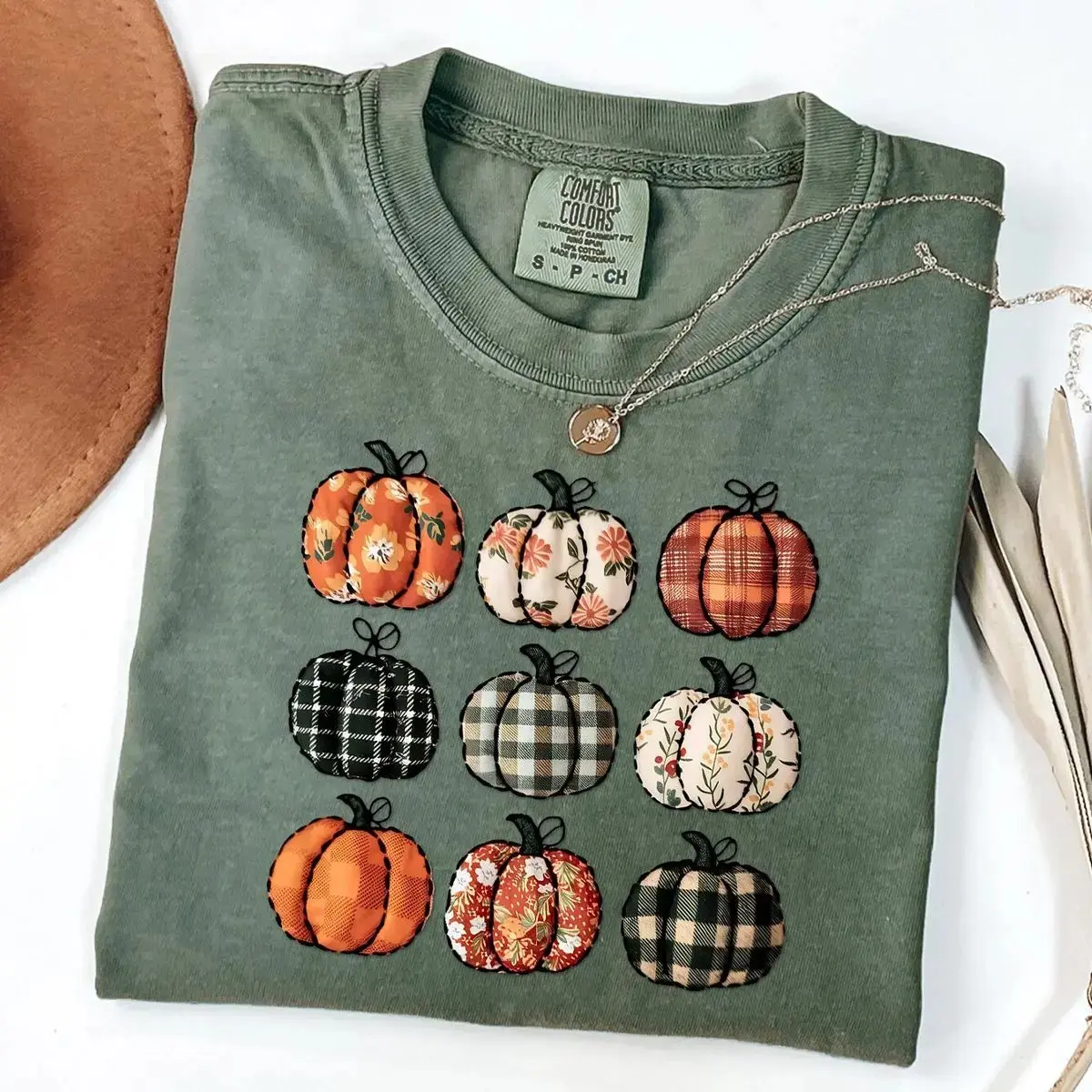 Comfort Colors Pumpkin Season T-Shirt, Cute Vintage Autumn Fall Vibes Graphic Thanksgiving Tee For Women - photo 5