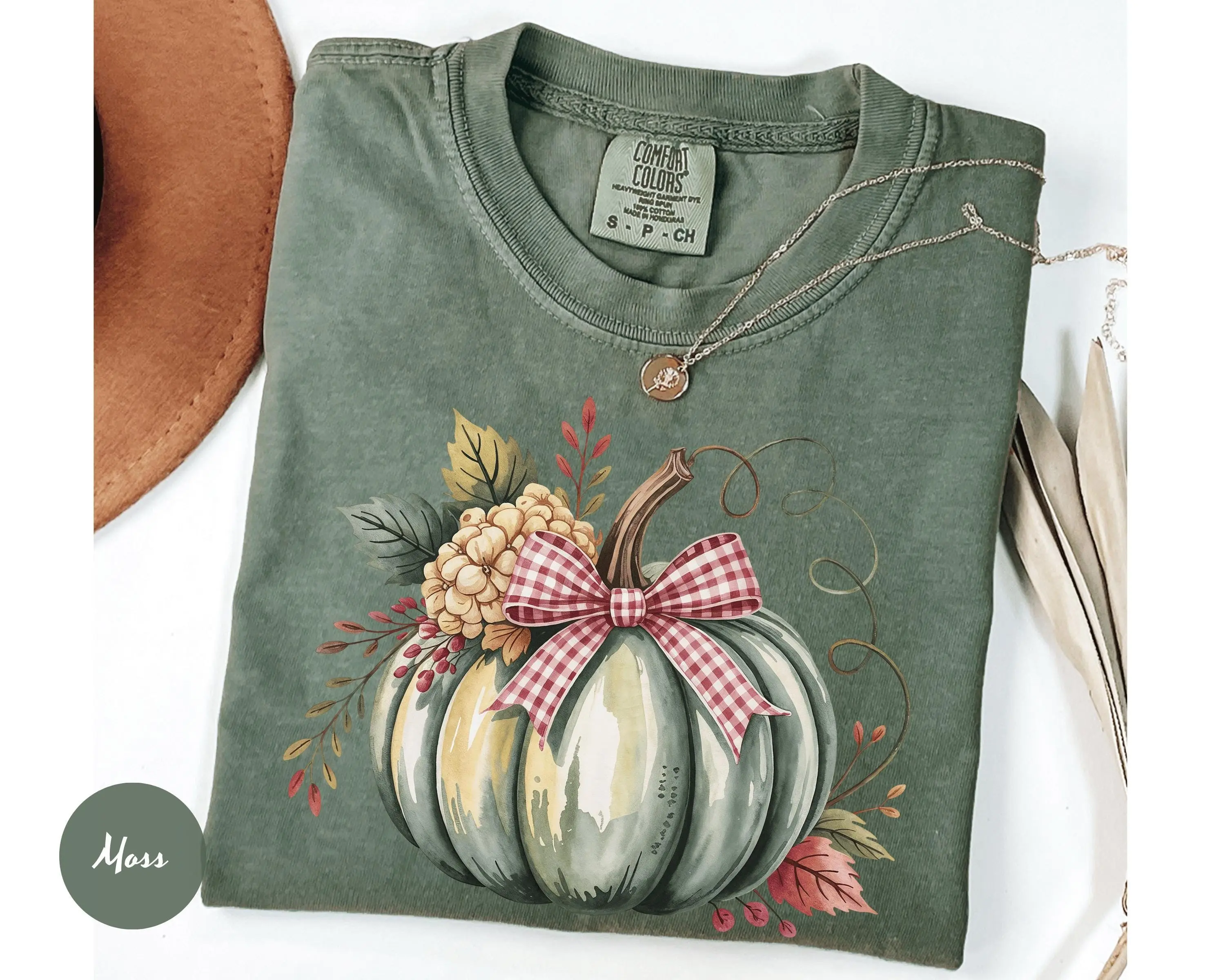 Comfort Colors Watercolor Pumpkin Patch Shirt, Womens Halloween Fall Graphic Tee, Thanksgiving Gift - photo 2