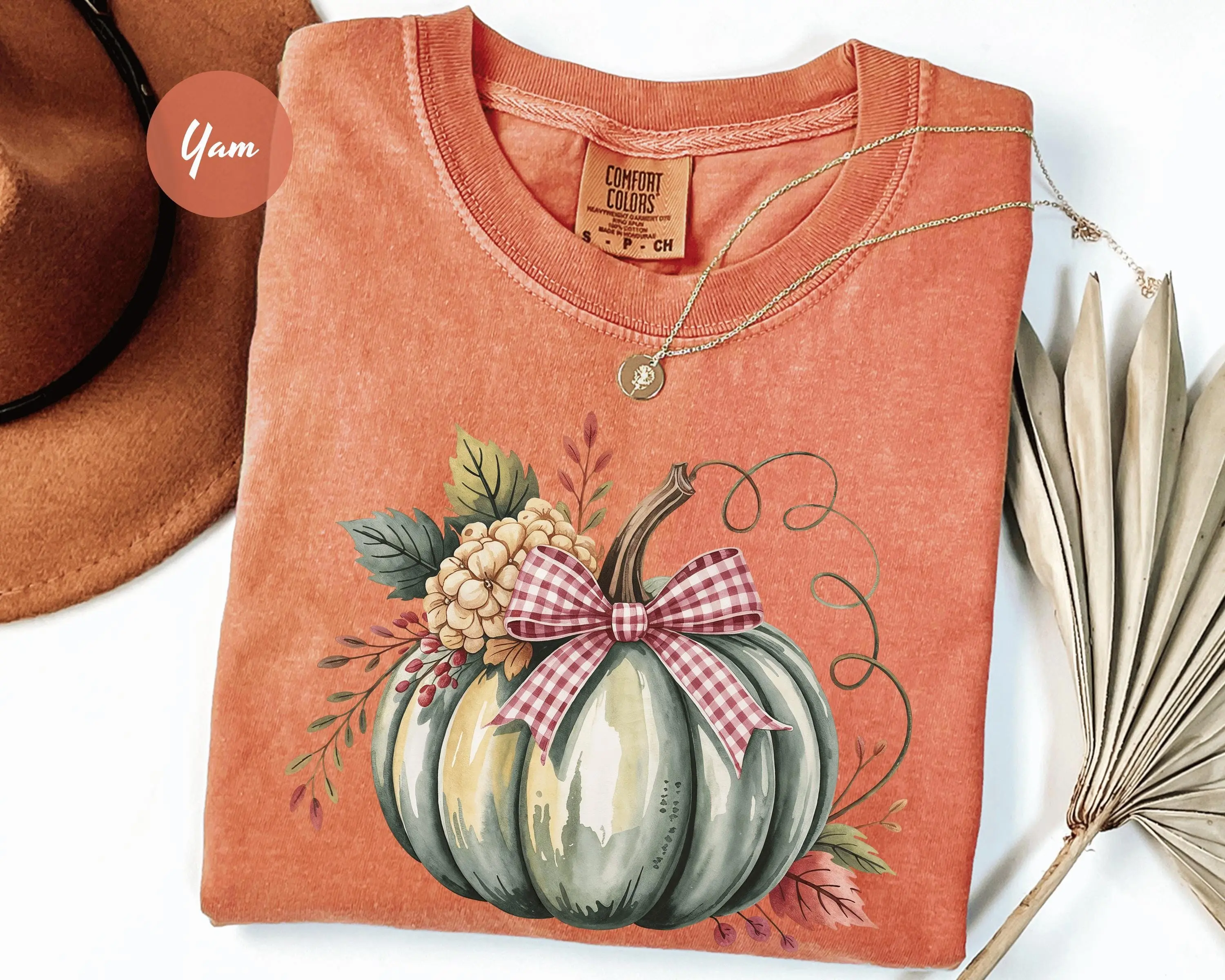 Comfort Colors Watercolor Pumpkin Patch Shirt, Womens Halloween Fall Graphic Tee, Thanksgiving Gift - photo 3