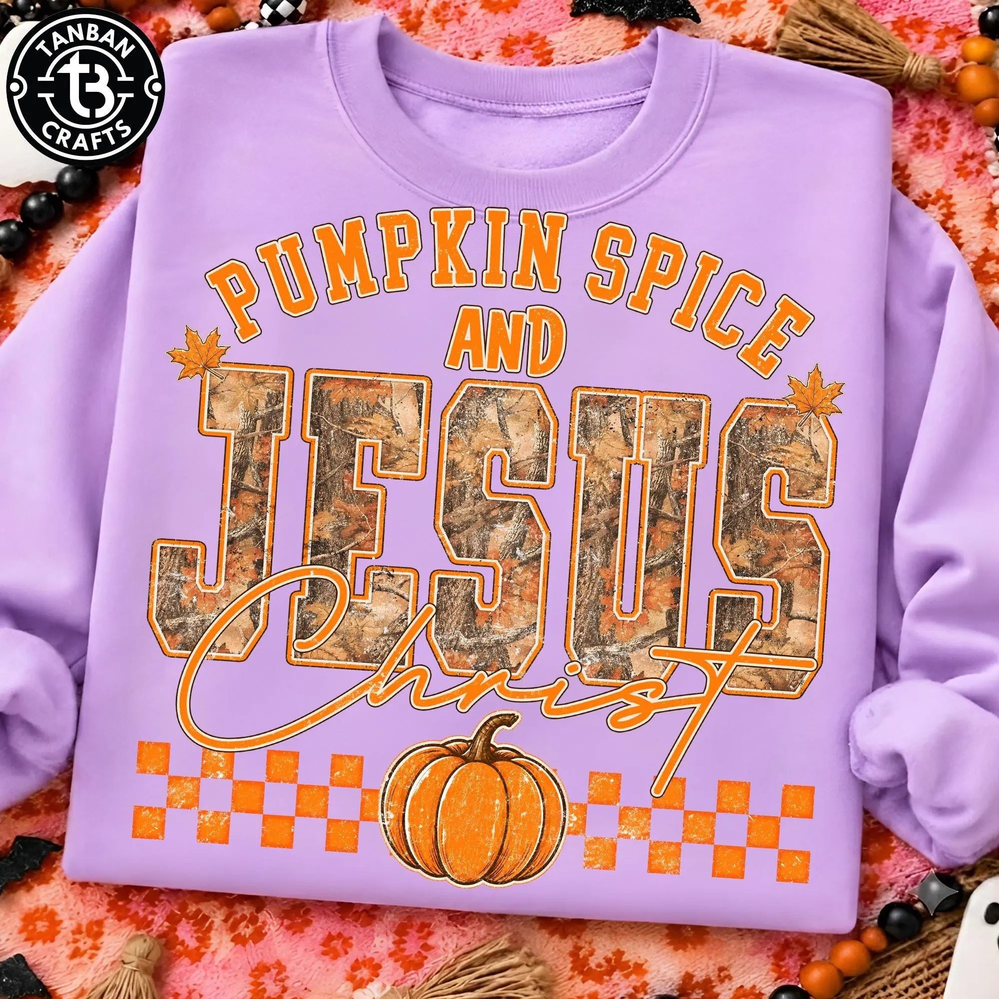 Comfort Colors Pumpkin Spice and Jesus Christ Shirt, Christian Fall Faith Graphic Tee, Retro Autumn Gift - photo 5