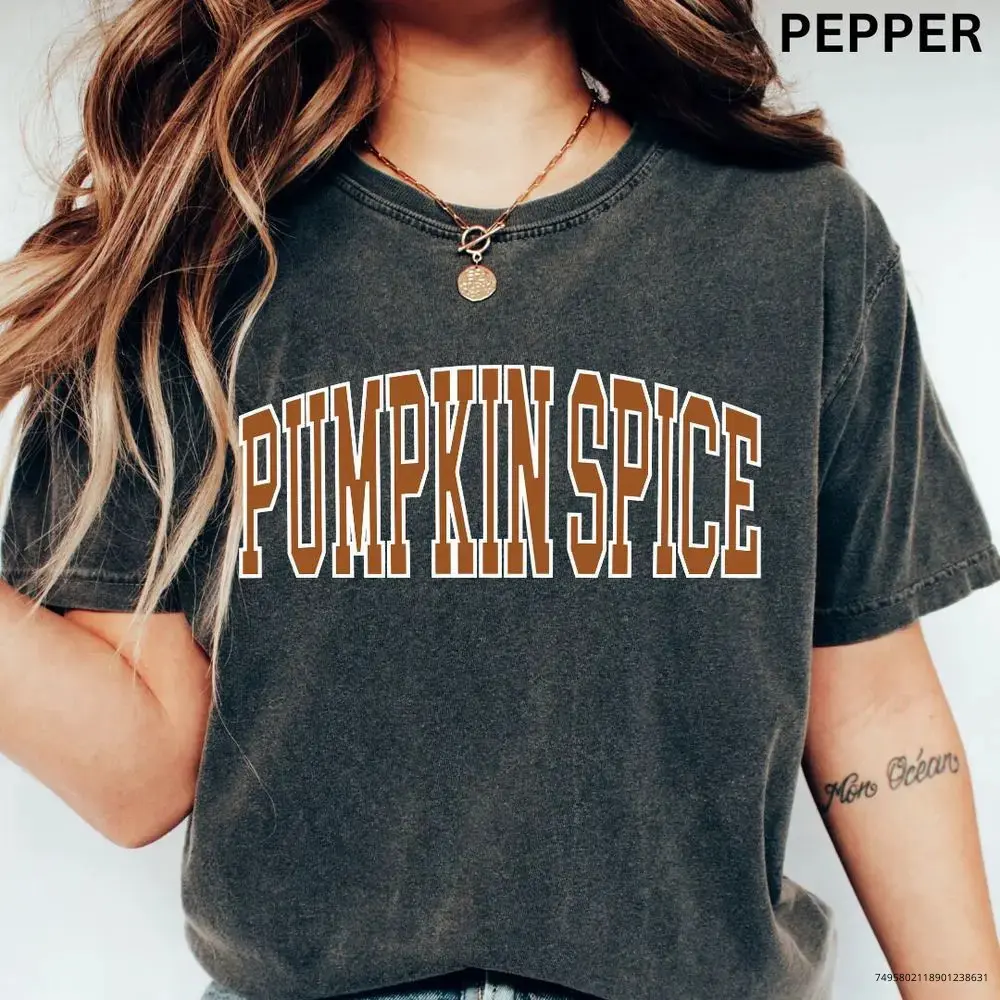 Comfort Colors Pumpkin Spice Shirt for Women, Spooky Skeleton Halloween Tee, Cute Fall Autumn Graphic Top Gift - photo 3