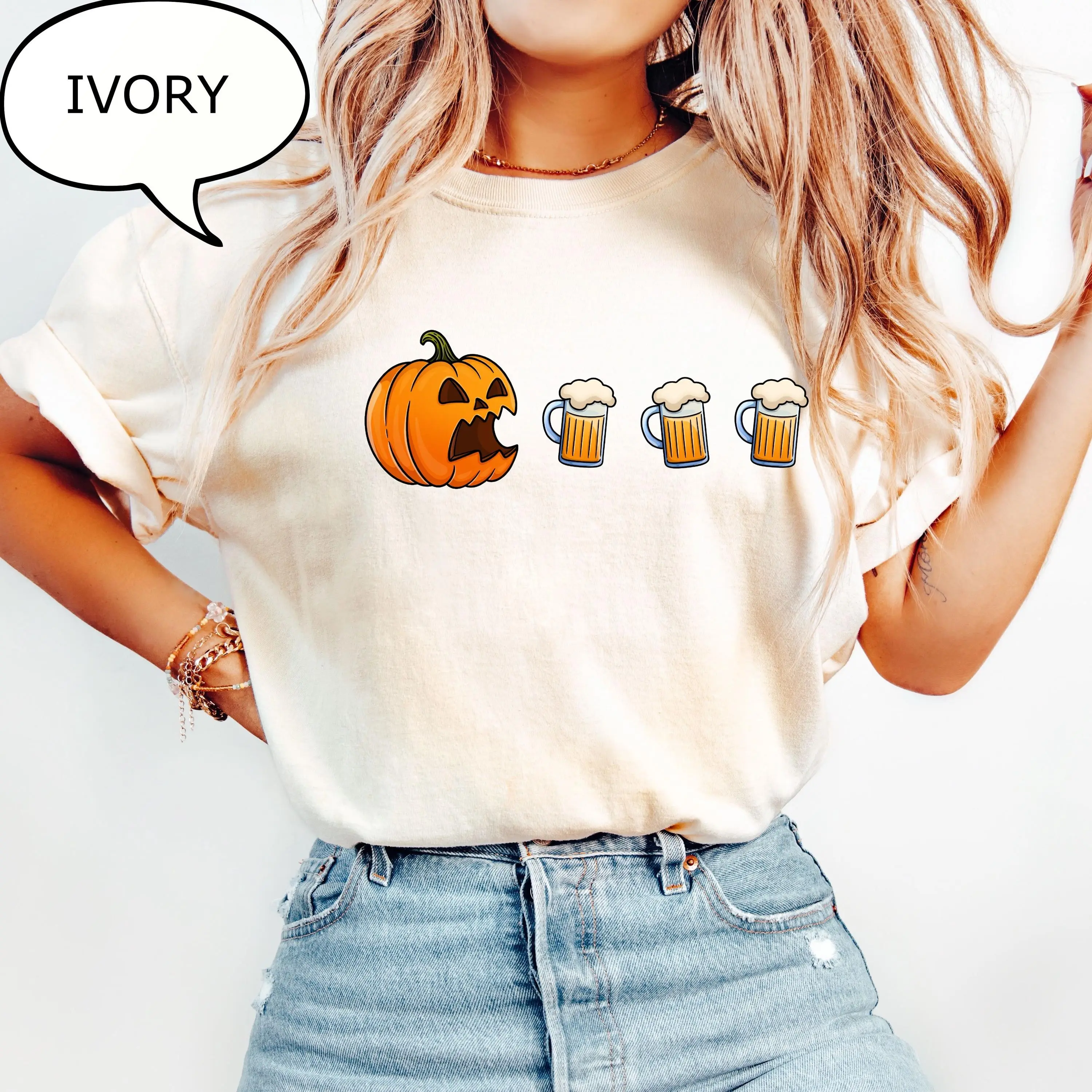 Comfort Colors Pumpkin Wine T-Shirt, Funny Halloween Spice Graphic Tee, Autumn Fall Drinker Lover Gift for Women - photo 4