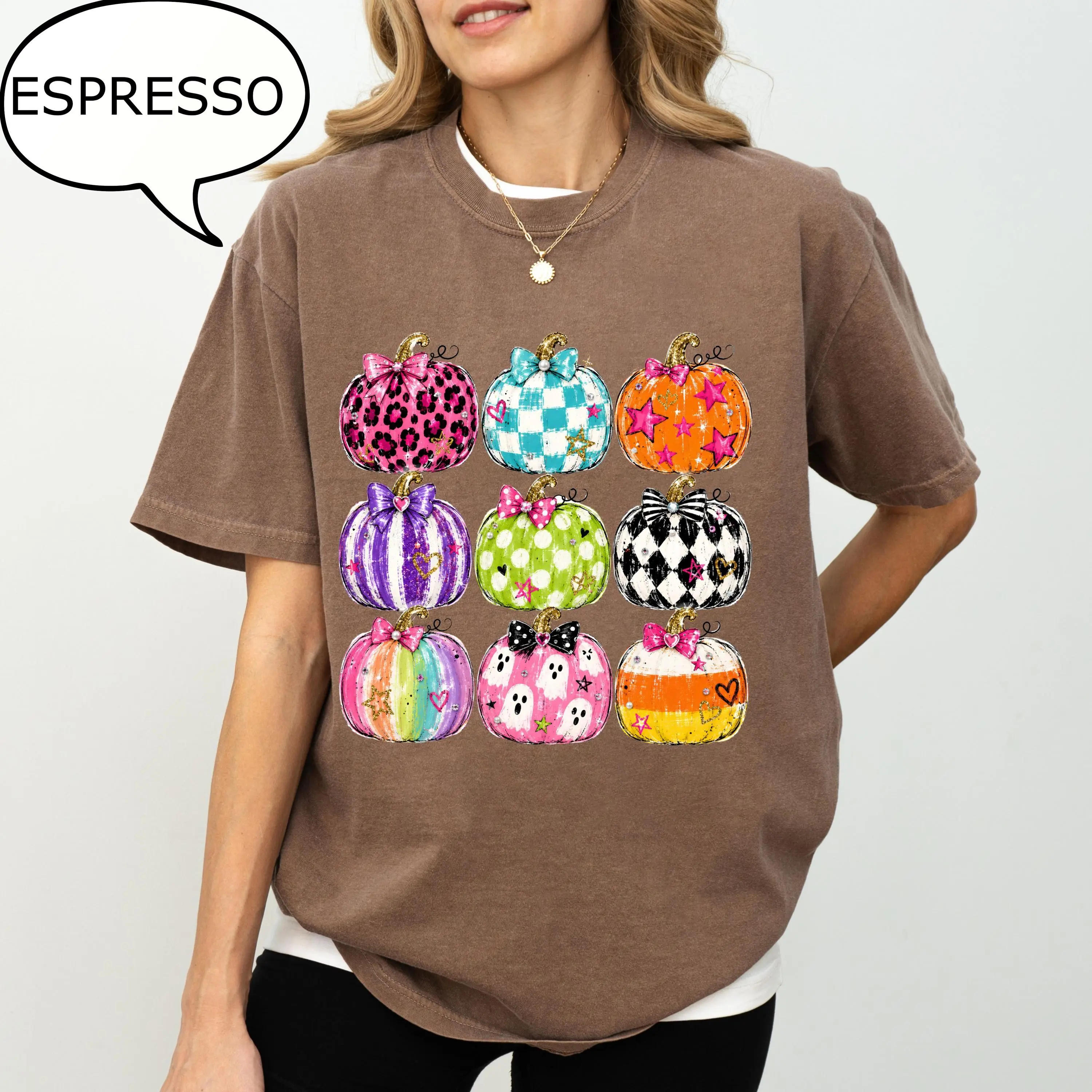 Comfort Colors Pumpkins T-Shirt, Watercolor Pumpkin Shirt, Fall Season Tee - photo 5