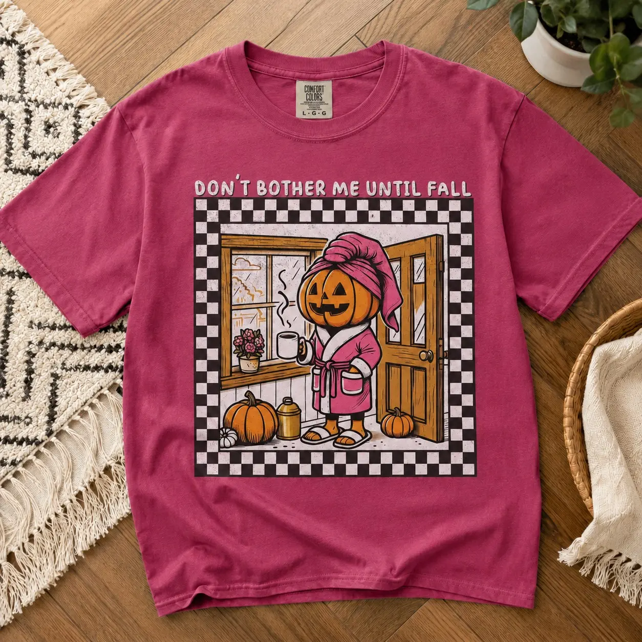 Comfort Colors Retro Don't Bother Me Until Fall Shirt, Autumn Pumpkin Season Halloween Graphic Tee