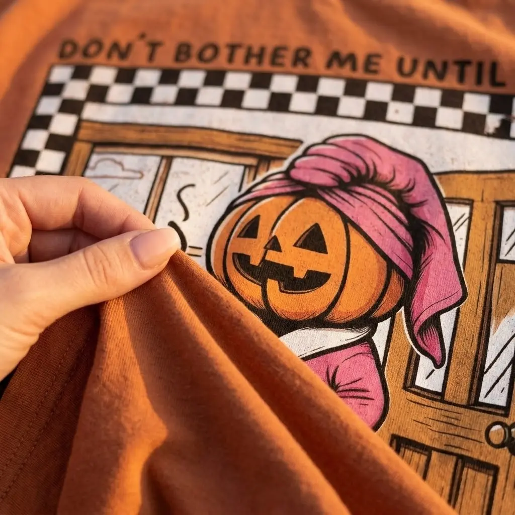 Comfort Colors Retro Don't Bother Me Until Fall Shirt, Autumn Pumpkin Season Halloween Graphic Tee - photo 4