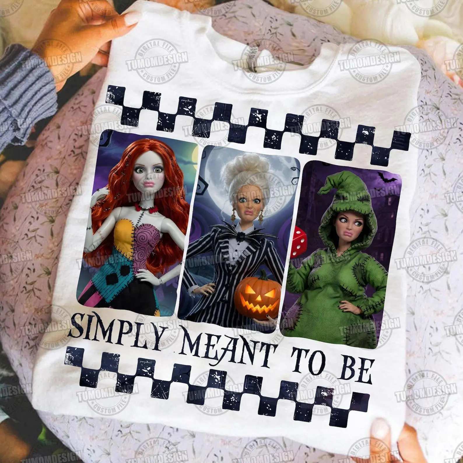 Comfort Colors Retro Funny Doll Face Halloween T-Shirt, Matching Couple Graphic Tee - photo 4