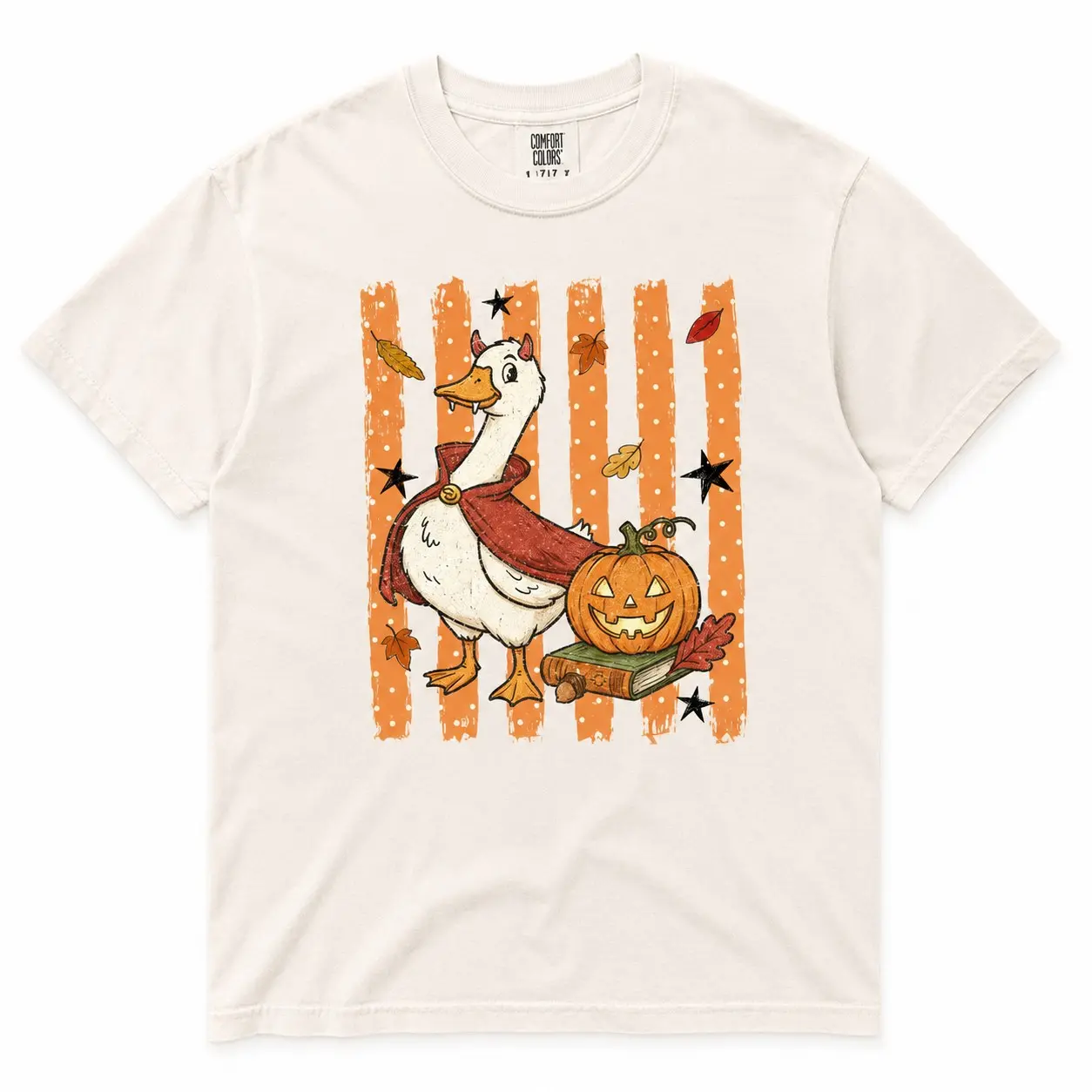 Comfort Colors Retro Halloween Shirt, Cute Ghost Pumpkin Witch Cat Graphic Tee, Womens Spooky Party Top - photo 2