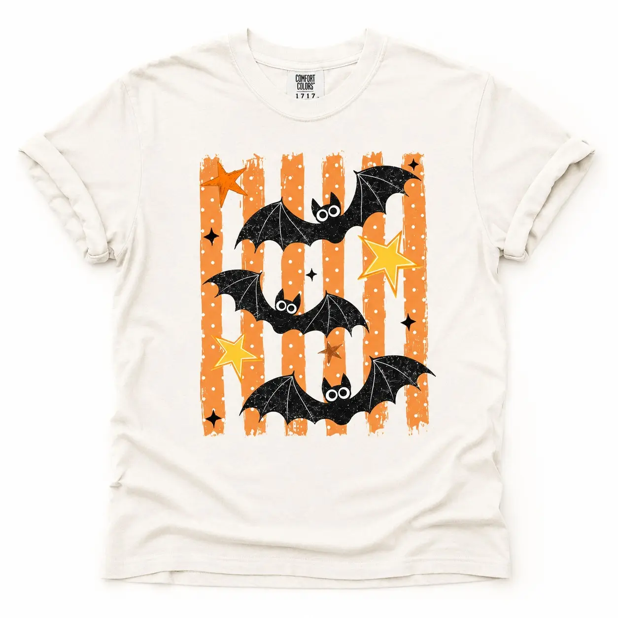 Comfort Colors Retro Halloween Shirt, Cute Ghost Pumpkin Witch Cat Graphic Tee, Womens Spooky Party Top - photo 3