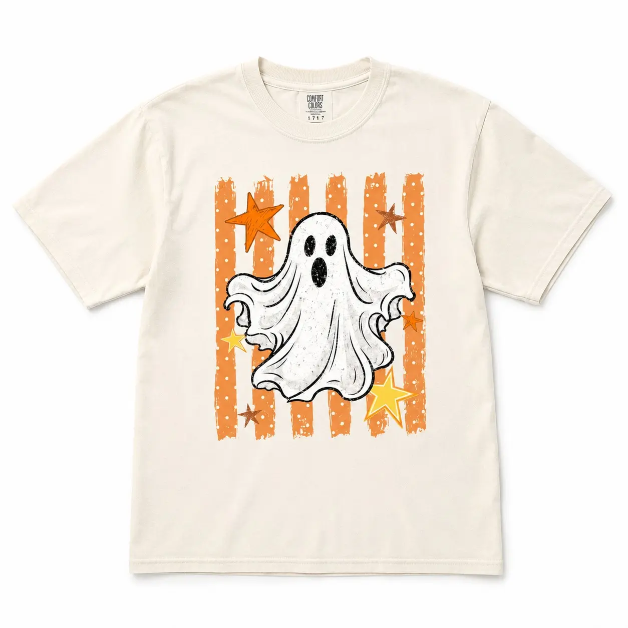 Comfort Colors Retro Halloween Shirt, Cute Ghost Pumpkin Witch Cat Graphic Tee, Womens Spooky Party Top - photo 5
