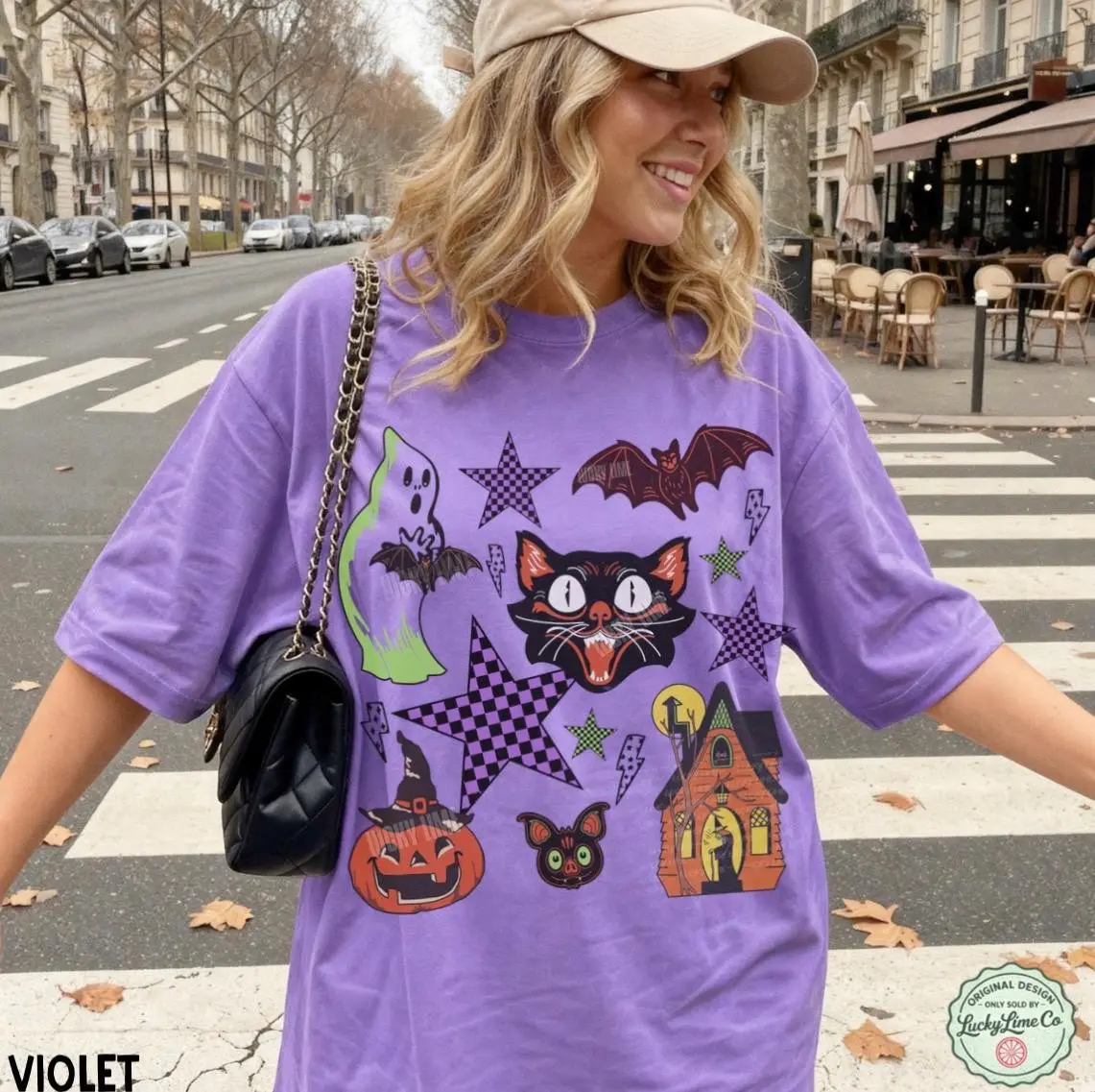 Comfort Colors Retro Halloween Collage Shirt, Vintage Cute Ghost Pumpkin Spooky Season Graphic Tee