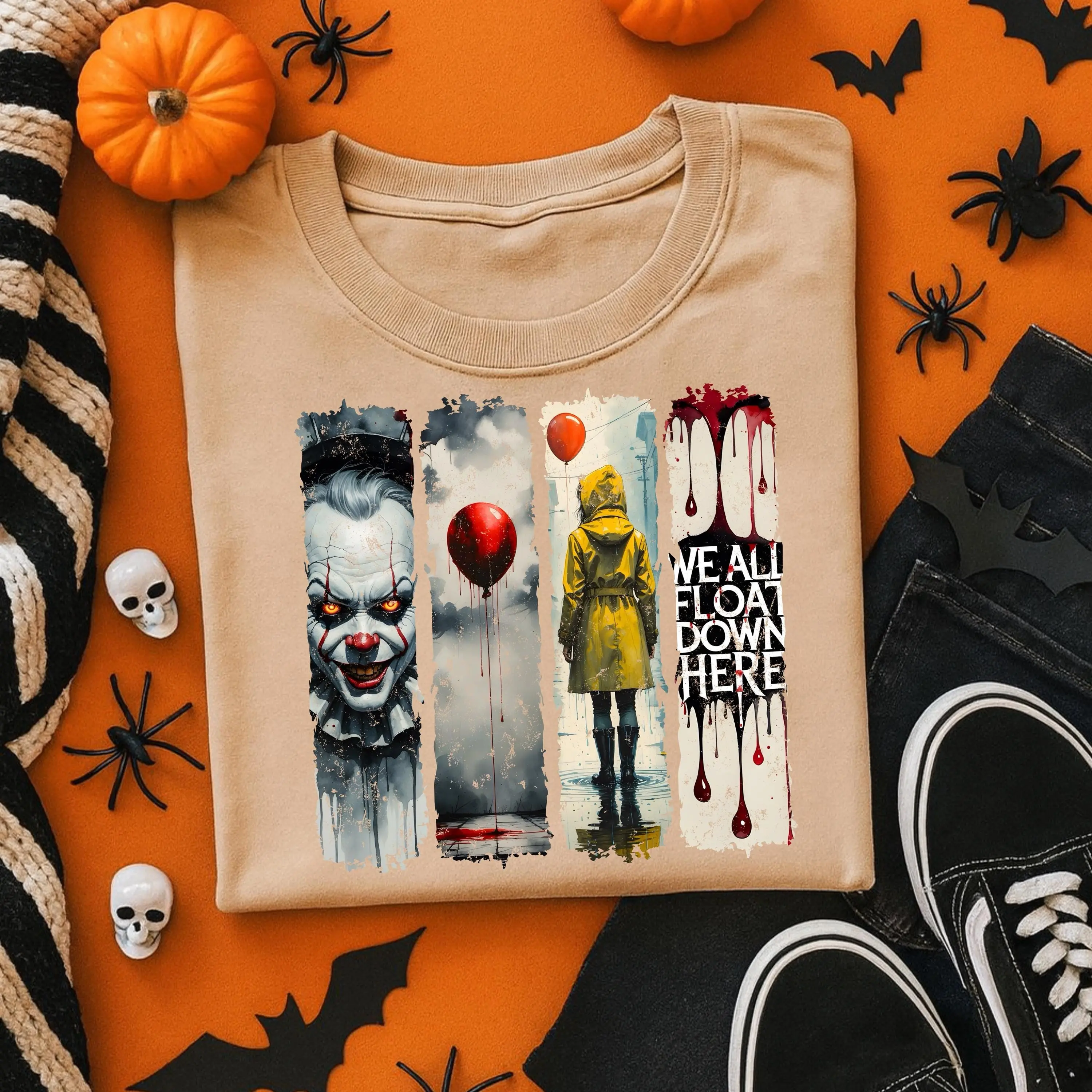 Comfort Colors Retro Halloween T-Shirt, Vintage Horror Graphic Design Tee, Spooky Season Gift - photo 2