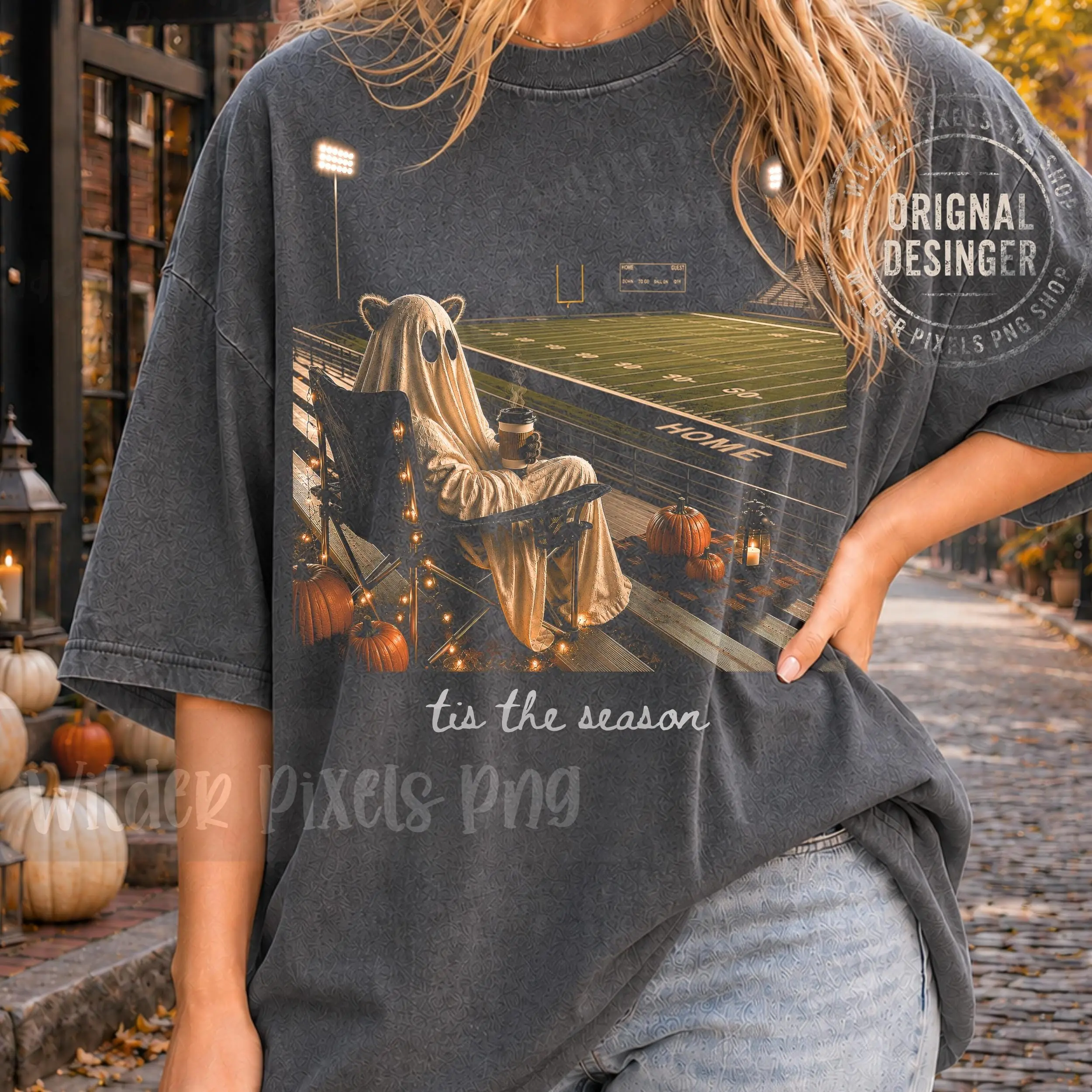 Comfort Colors Sarcastic Raccoon Football Mom Shirt, Game Day Cheer Graphic Tee, High School Friday Halloween Gift - photo 2