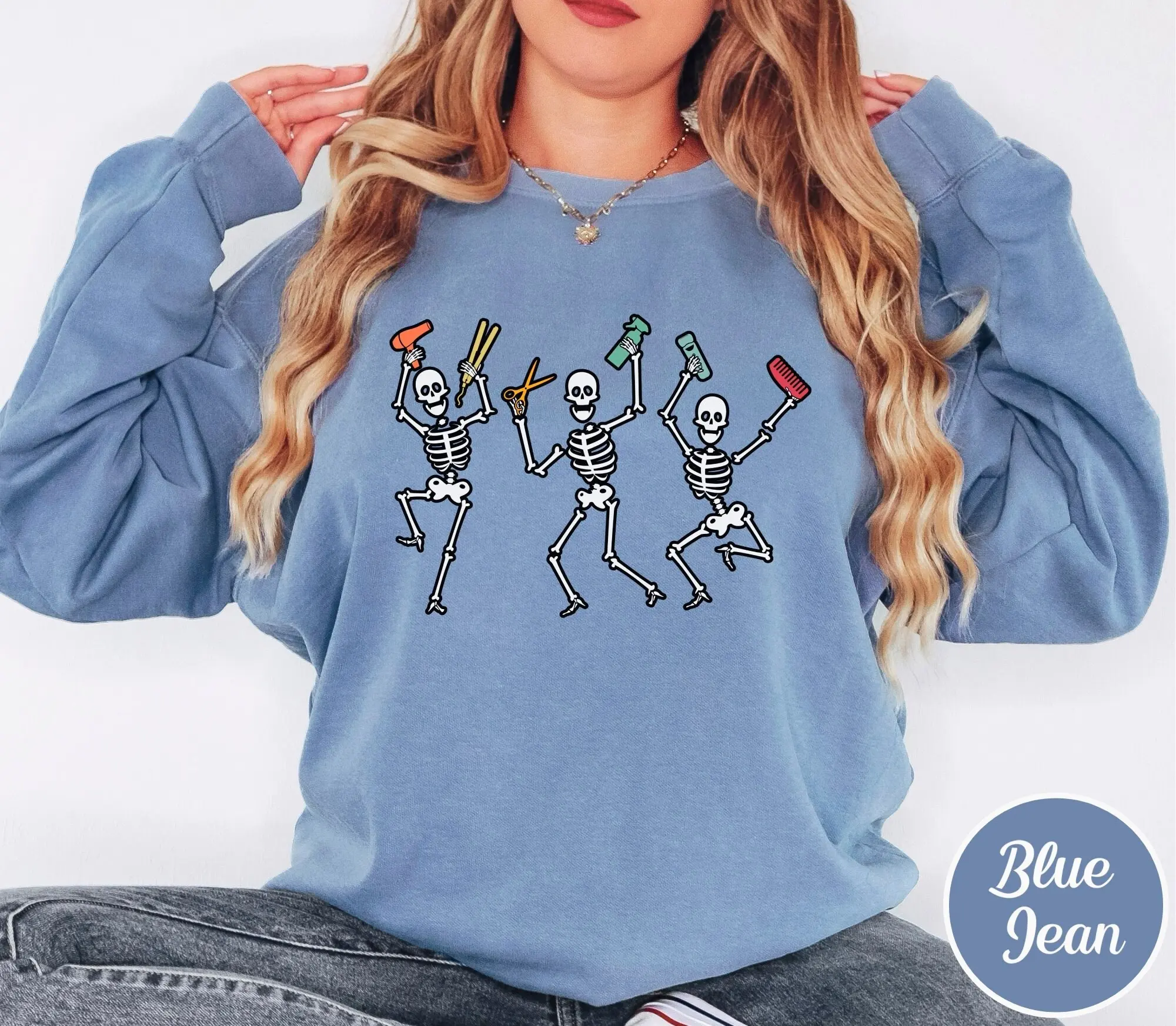 Comfort Colors Hairstylist Skeleton Shirt, Spooky Hair Salon Halloween Tee, Cosmetology Student Hairdresser Top - photo 5