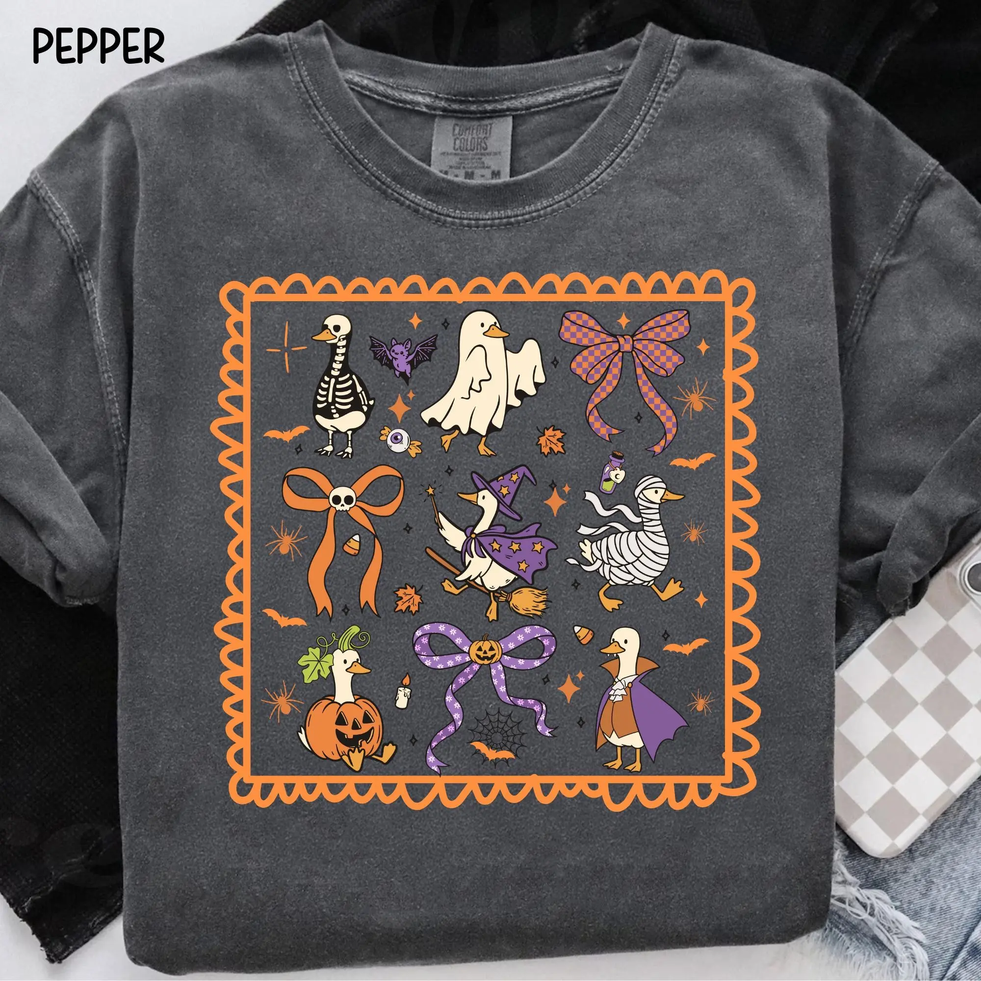 Comfort Colors Silly Goose Shirt, Funny Halloween Costume Tee, Trick Or Honk Spooky Fall Top for Bird Lovers - photo 5