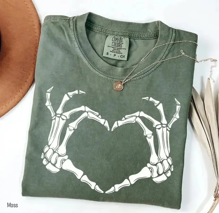 Comfort Colors Skeleton Hand Shirt for Women, Halloween Spooky Season Tee, Cute Fall Graphic Outfit Gift - photo 3