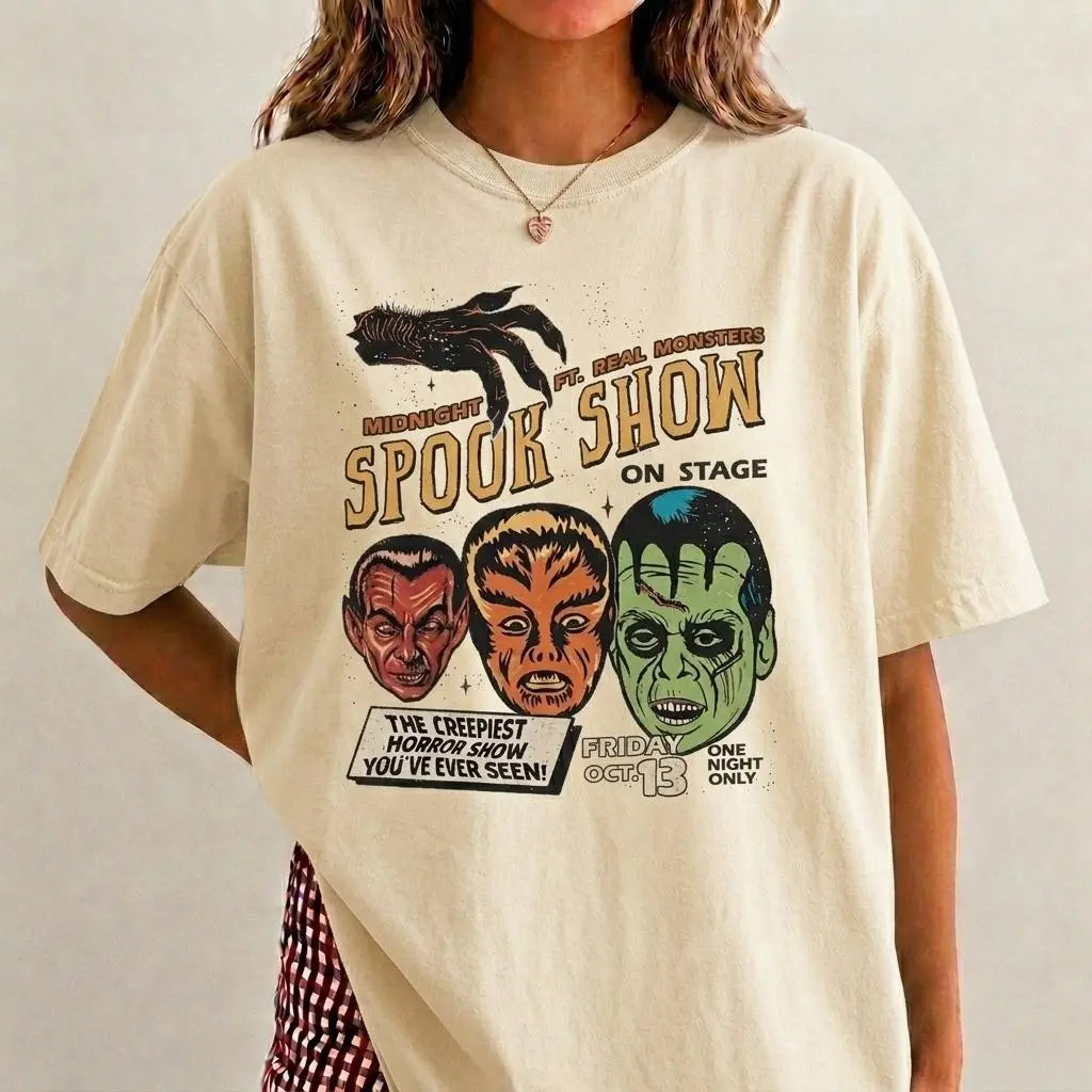 Comfort Colors Spook Show 90s Baby Tee, Summerween Vintage Cult Classic Horror Hot Ghoul Summer Halloween Shirt