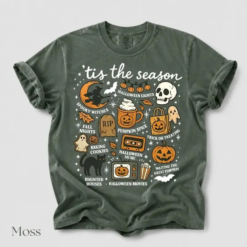 Comfort Colors Spooky Halloween Truck Sweatshirt, Cute Ghost Pumpkin Skeleton Girly Retro Trendy Fall Crewneck - photo 4