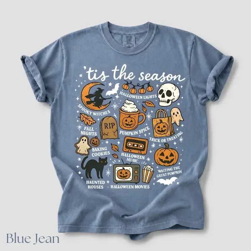 Comfort Colors Spooky Halloween Truck Sweatshirt, Cute Ghost Pumpkin Skeleton Girly Retro Trendy Fall Crewneck - photo 5