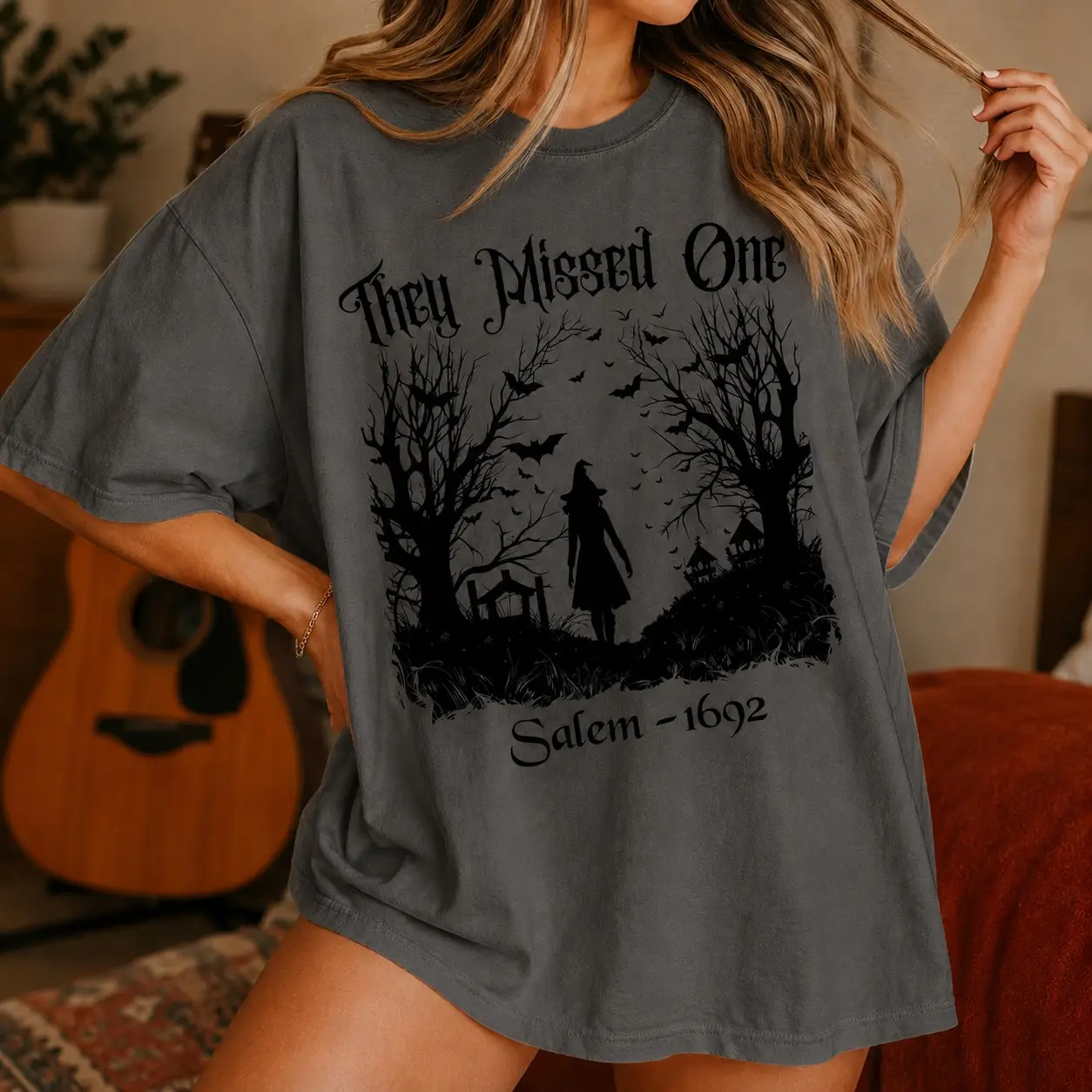 Comfort Colors Spooky Massachusetts Trials Shirt, They Missed One 1692 Salem Witch Summerween Womens Tee
