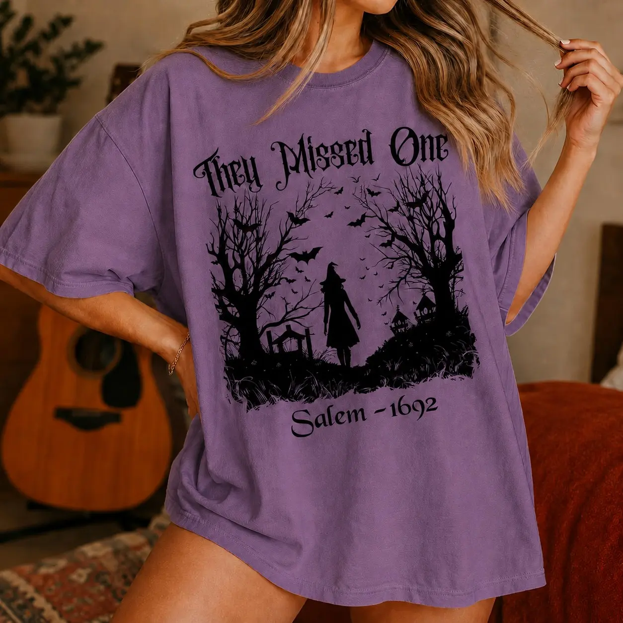 Comfort Colors Spooky Massachusetts Trials Shirt, They Missed One 1692 Salem Witch Summerween Womens Tee - photo 3