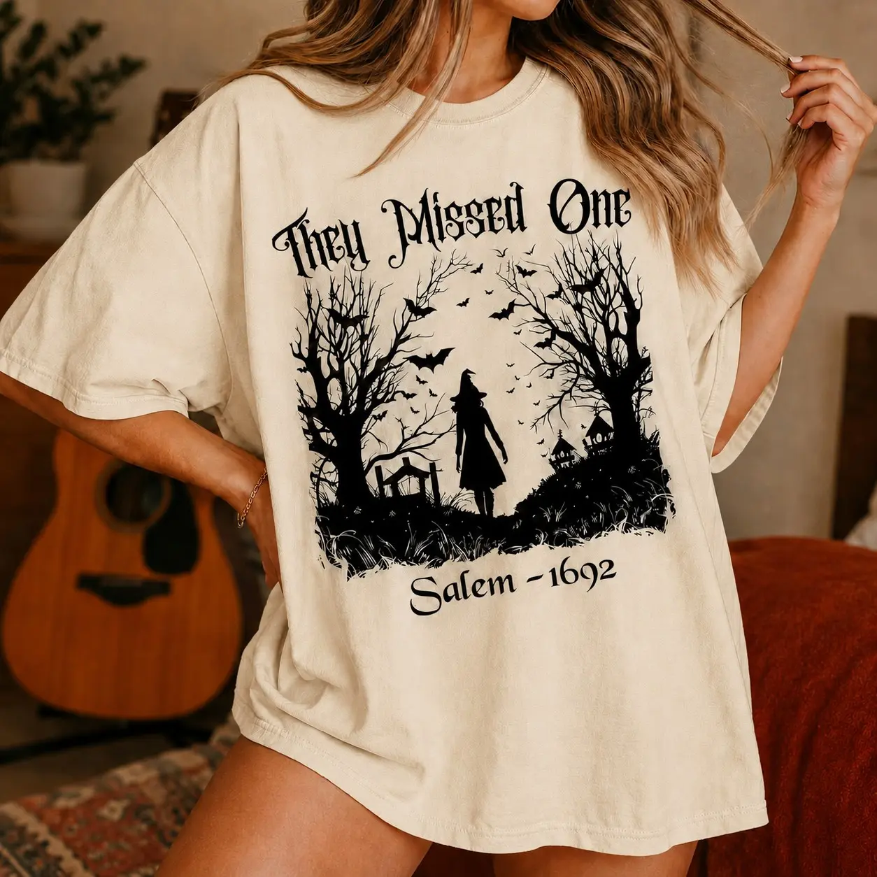 Comfort Colors Spooky Massachusetts Trials Shirt, They Missed One 1692 Salem Witch Summerween Womens Tee - photo 5