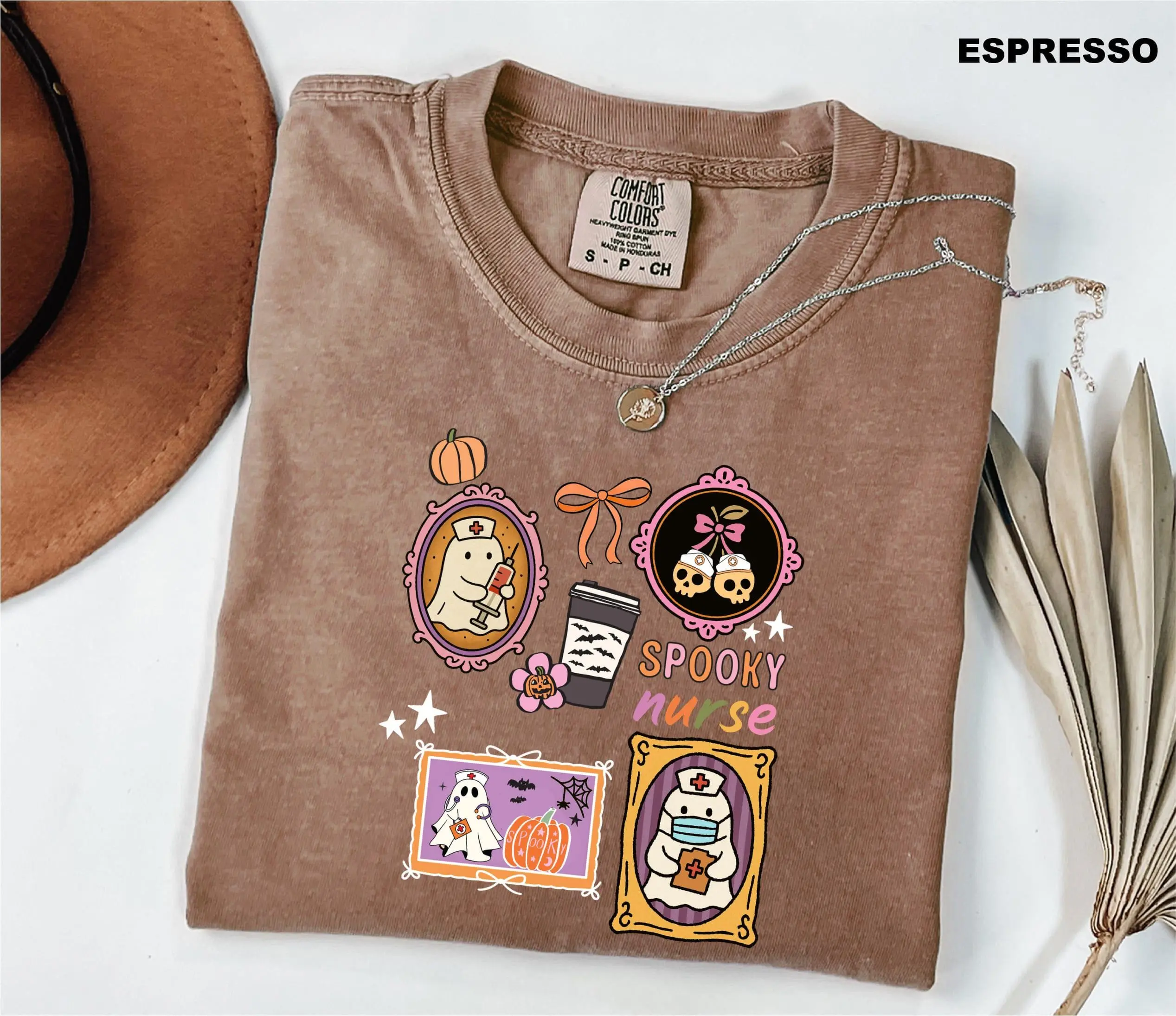 Comfort Colors Spooky Nurse Shirt, Cute Coquette Ghost Halloween RN Sweatshirt Healthcare Gift - photo 5