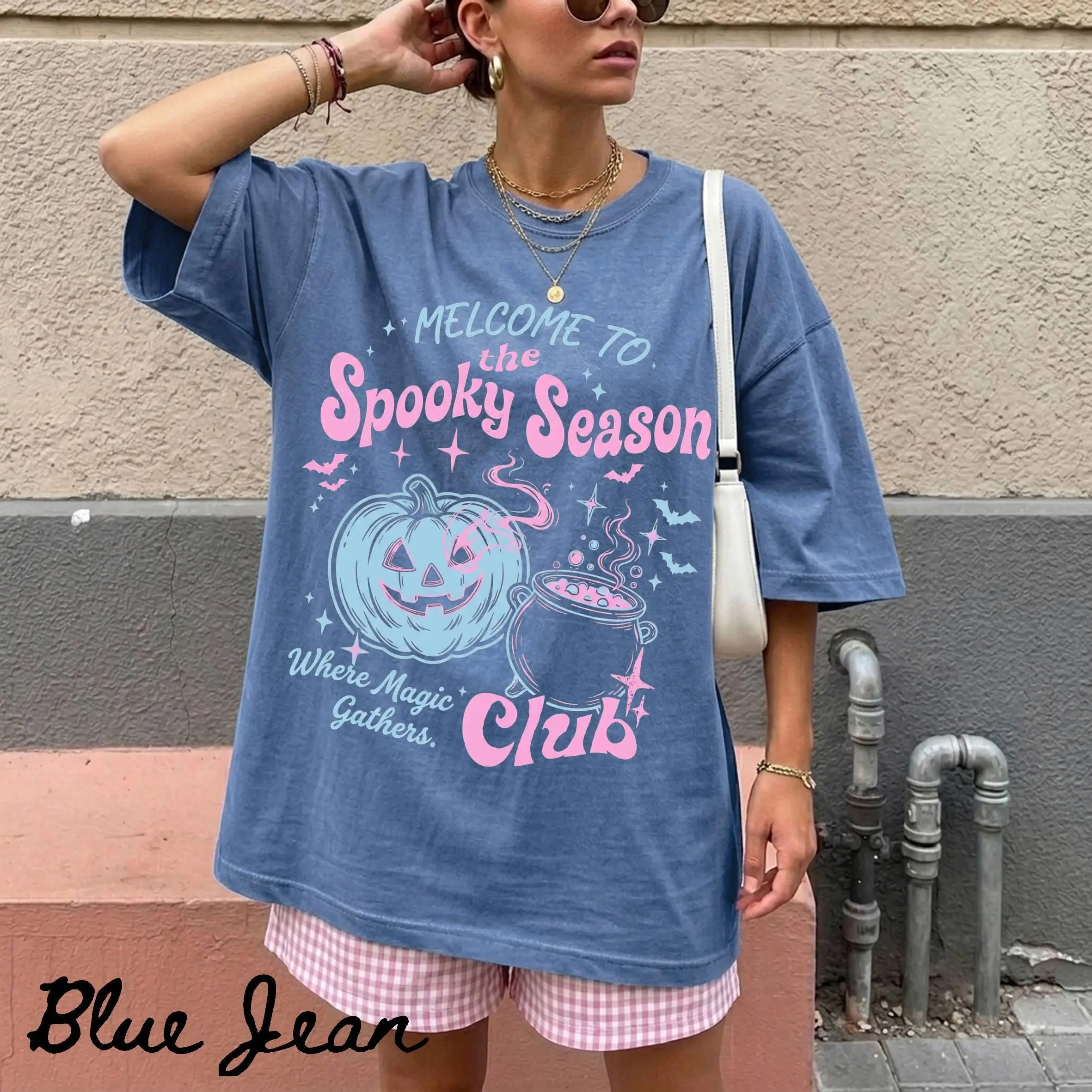 Comfort Colors Spooky Season Club Shirt, Halloween Tee, Cute Pumpkin Vintage Whimsical Witchy Graphic Top - photo 4