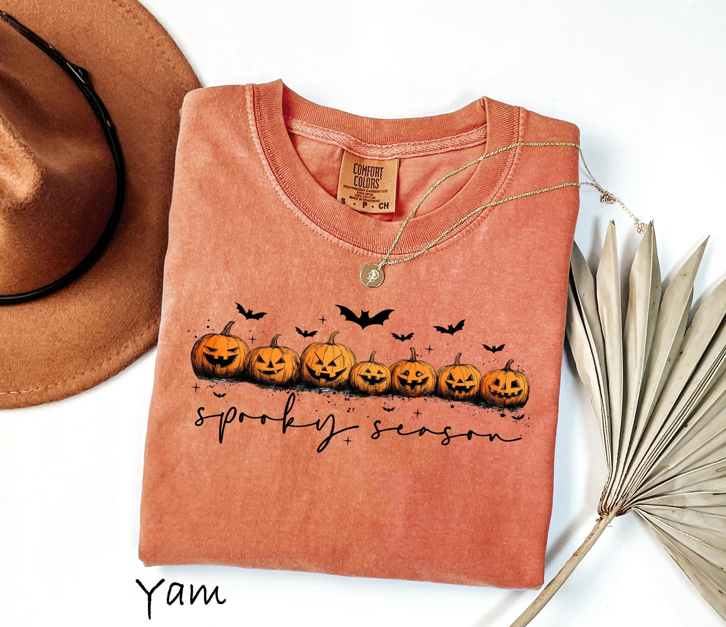 Comfort Colors Stay Spooky Season Halloween Shirt, Ghost Pumpkin Bat Graphic Tee, Fall Gift