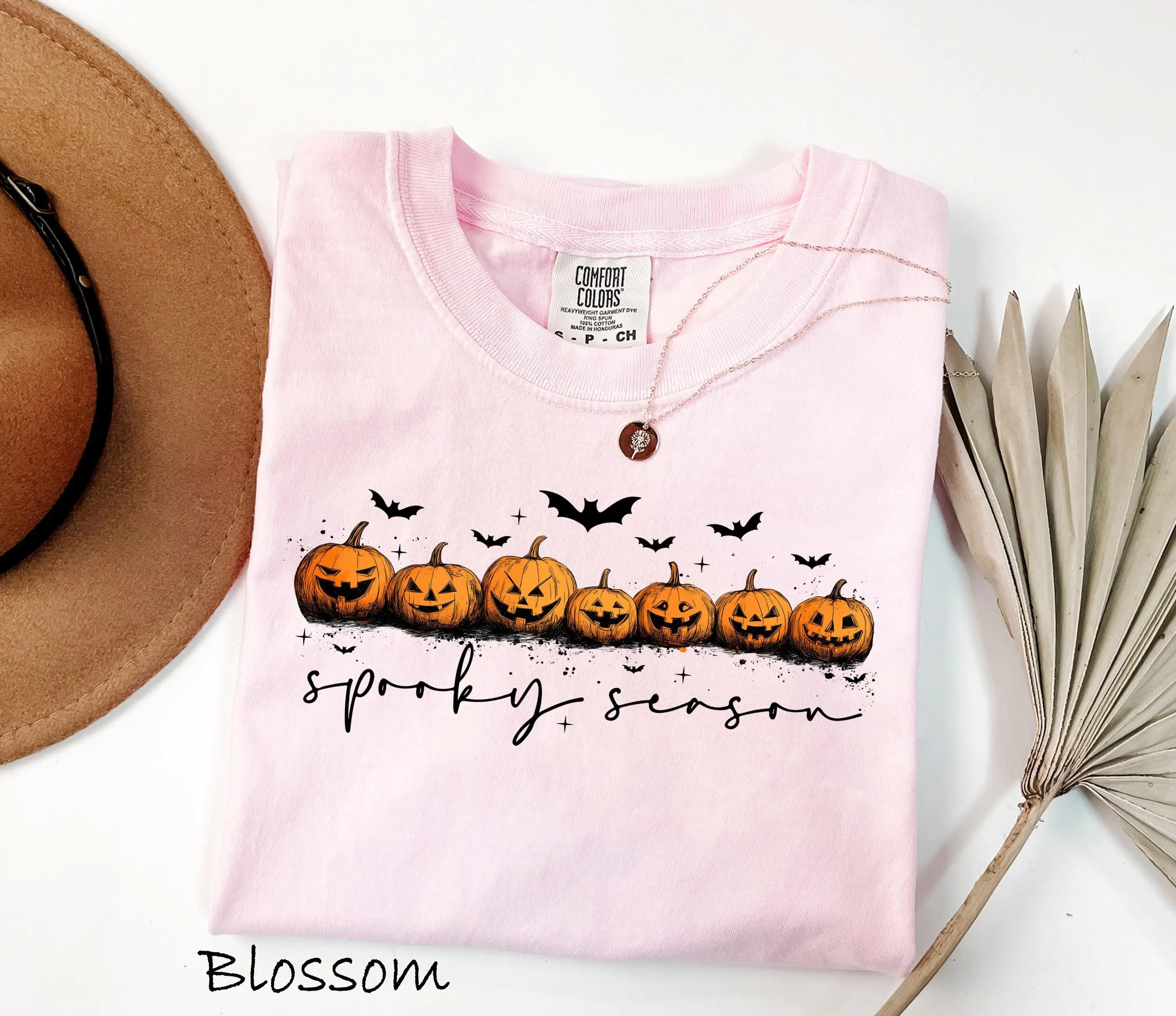 Comfort Colors Stay Spooky Season Halloween Shirt, Ghost Pumpkin Bat Graphic Tee, Fall Gift - photo 3