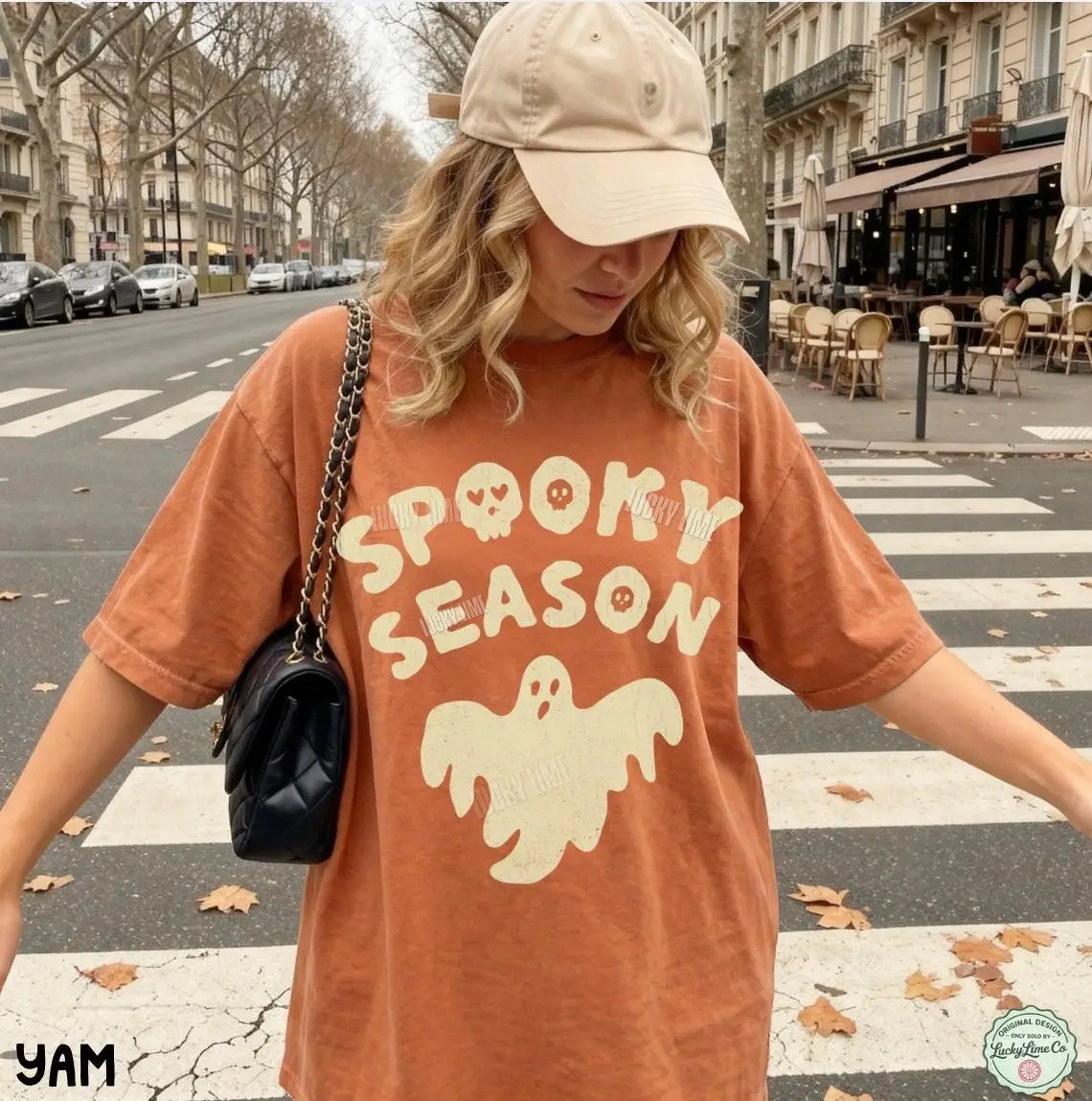 Comfort Colors Spooky Season Shirt, Retro Ghost Halloween Pumpkin Vibes Graphic Tee For Women - photo 3