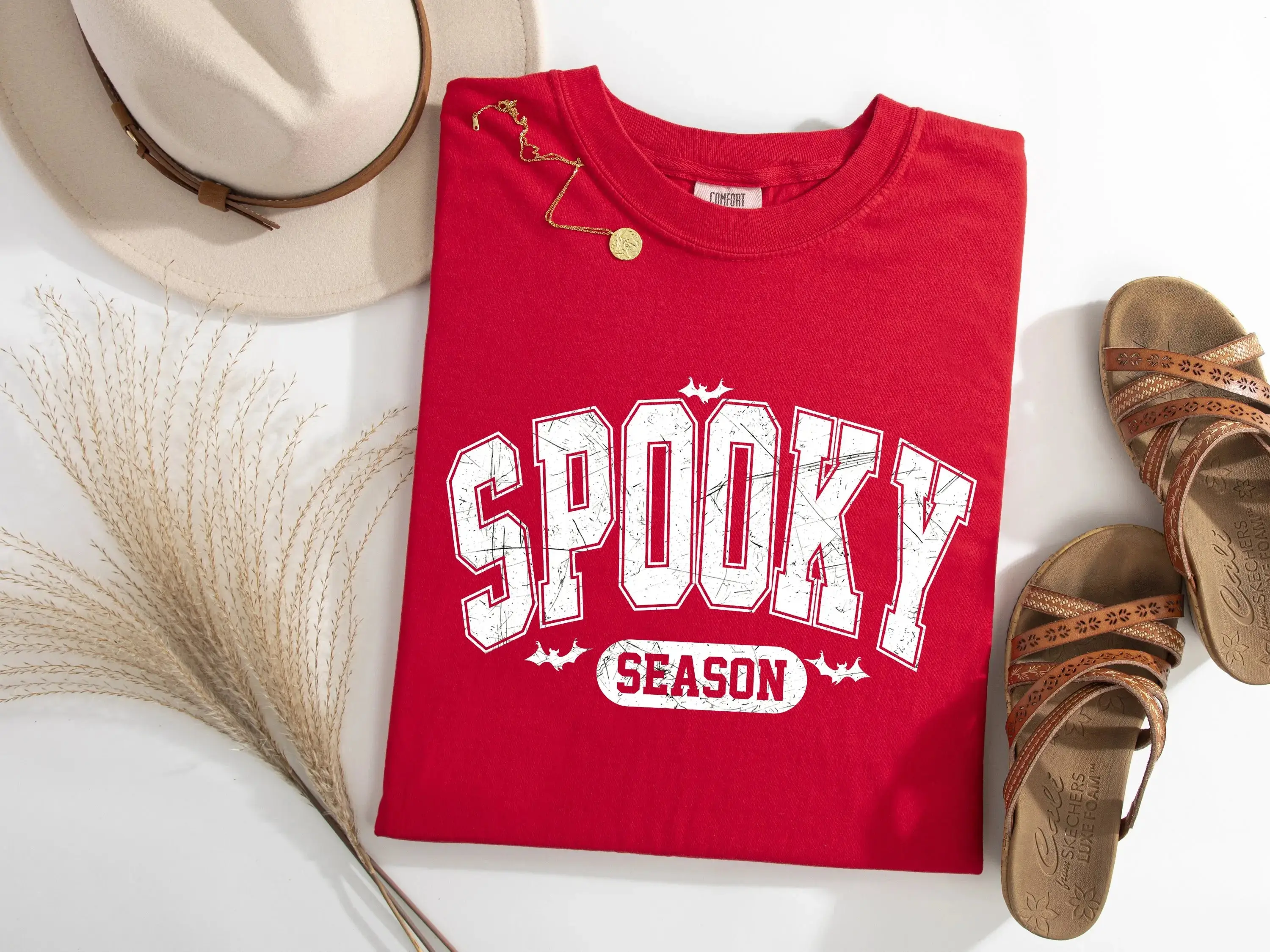Comfort Colors Spooky Season Shirt, Womens Halloween Gift Tee, Vintage Style Fall Graphic Top for Women - photo 4