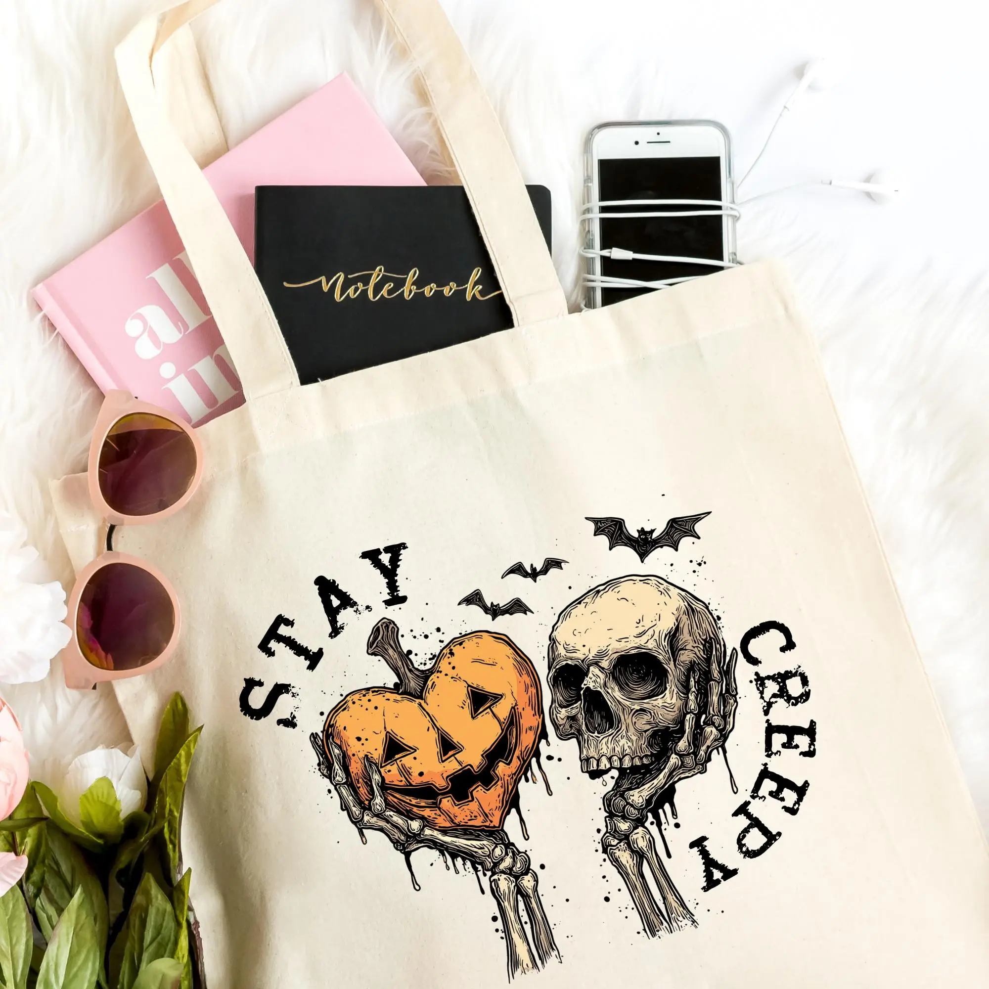 Comfort Colors Stay Creepy Halloween Shirt: Skull & Pumpkin Heart - photo 5
